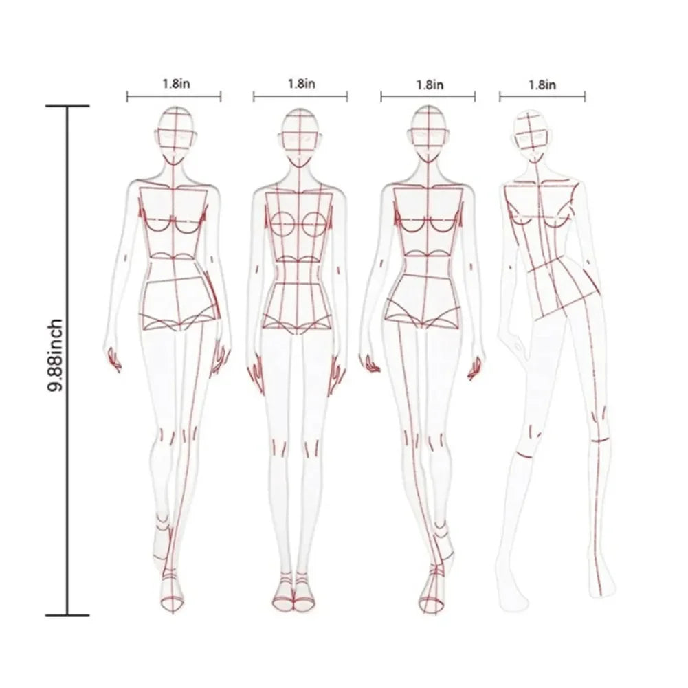Buy The Best By Artsulli - Art is Long Life Short - 4/5pcs Fashion Illustration Rulers Template Ruler Standard Clothing Stereoscopic