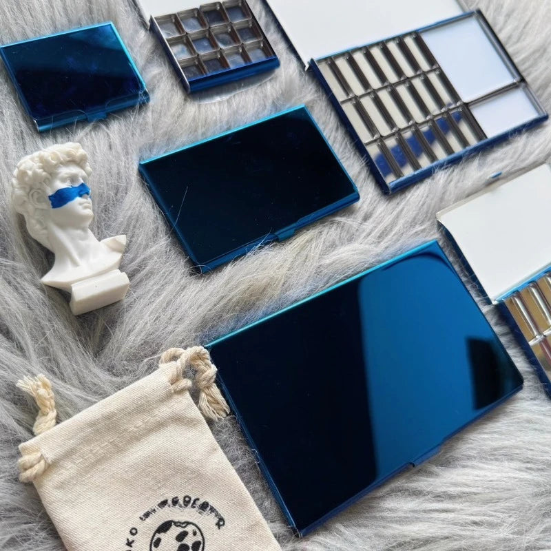 Gem Blue Ultra-thin TN Watercolor Box Travel Portable Palette Pigment Box Watercolor Pigment Pack Magnetic Box Art Supplies