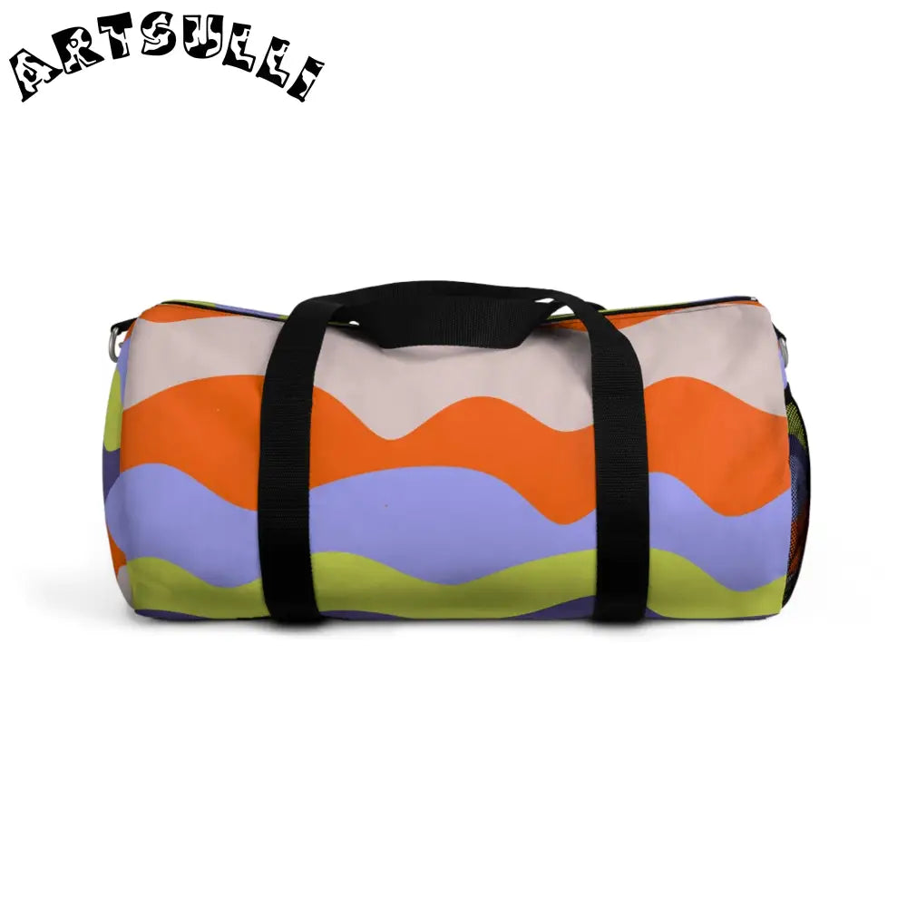 JAKKOUTTHEBXX Waves Red and Blue Duffel Bag JAKKOUTTHEBXX Artsulli