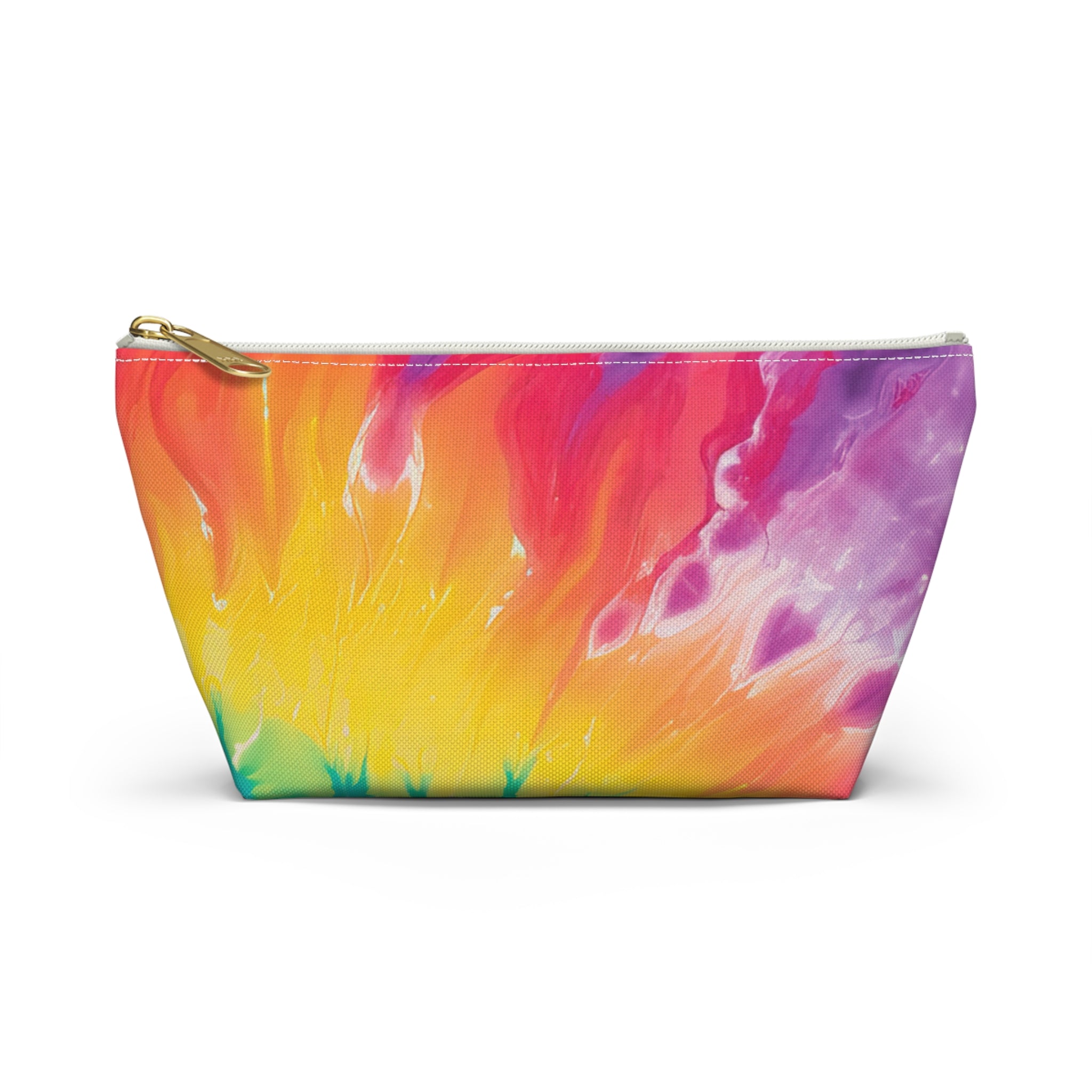 Tie Dye Accessory Pouch w T-bottom, Artsulli - Art is Long, Life is Short, Bags, Size, Small, Color, White zipper, , , 16542844257653581560