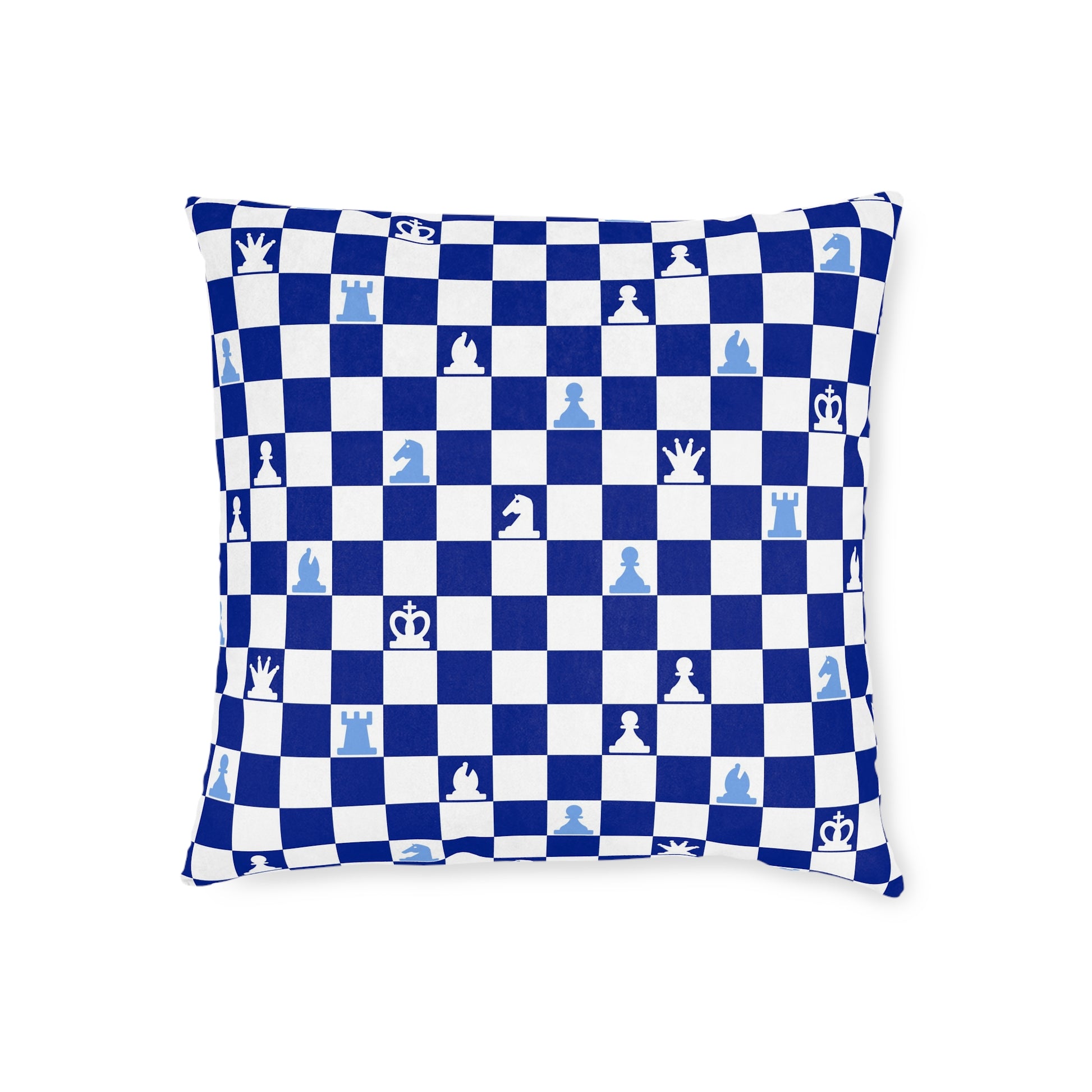 Chessboard Navy Blue Square Pillow, Artsulli - Art is Long, Life is Short, Home Decor, , , , , , , 