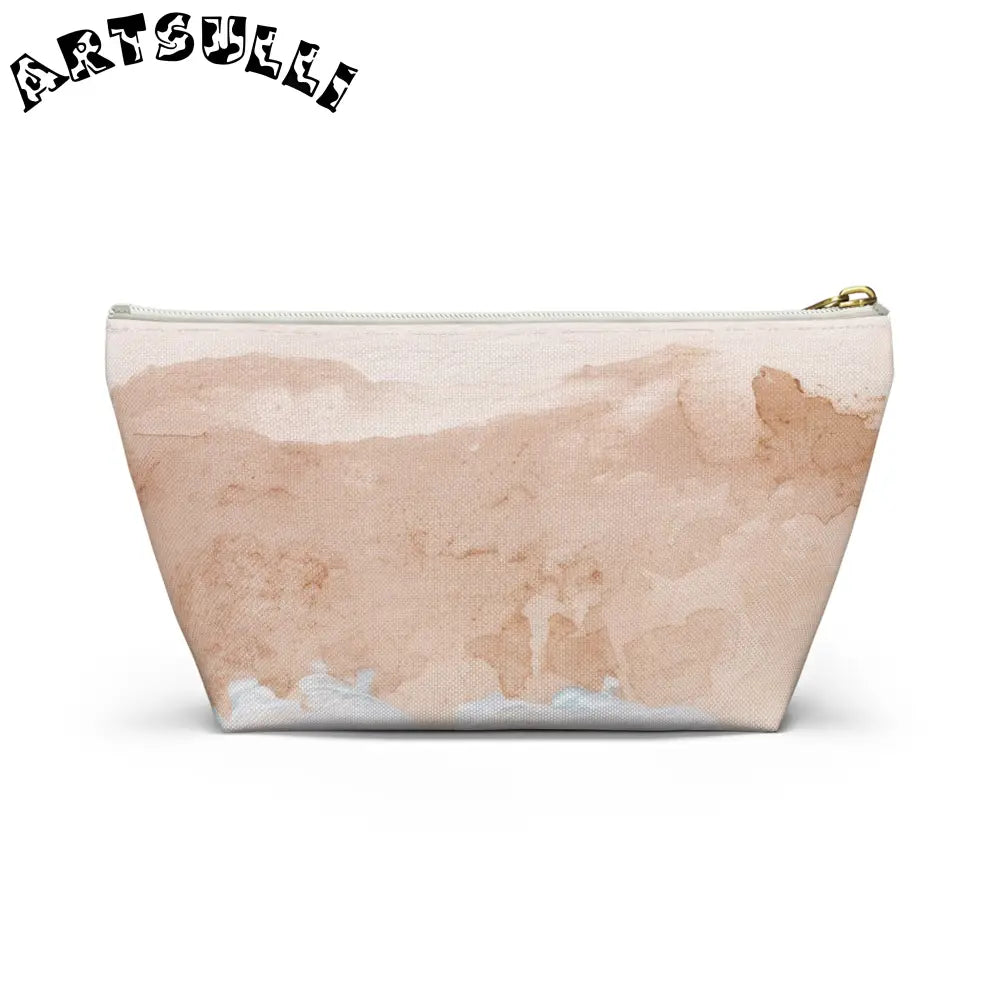 JAKKOUTTHEBXX Teal and White Abstract T-Bottom Pouch JAKKOUTTHEBXX