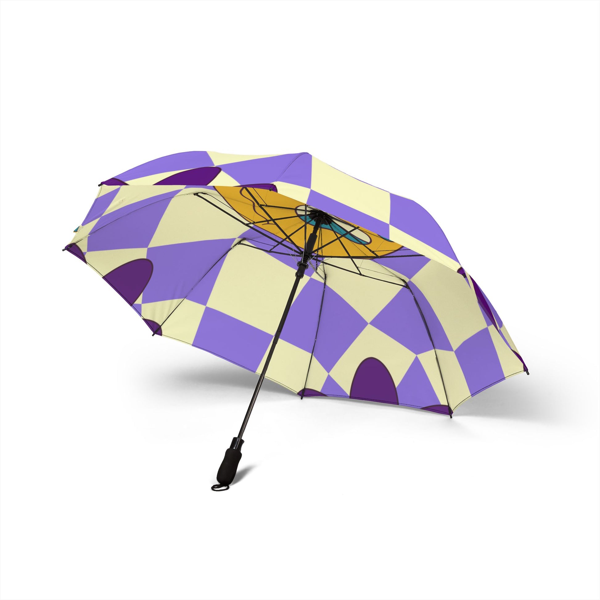 Trippy Flower Power Motifs Semi-Automatic Foldable Umbrella, Artsulli - Art is Long, Life is Short, Accessories, , , , , , , 