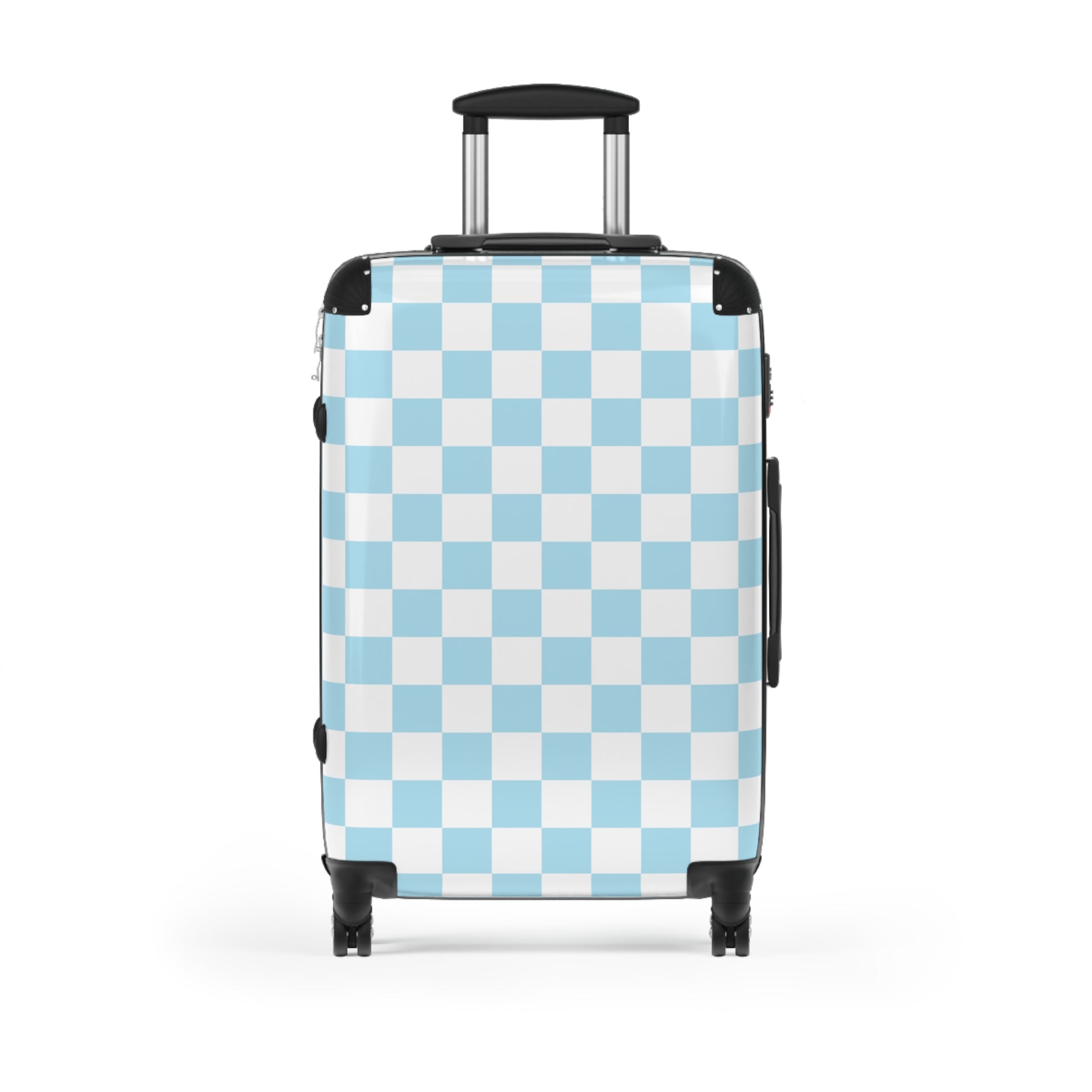 Checkerboard Sky Blue Suitcase, Artsulli - Art is Long, Life is Short, Bags, Size, Medium, Color, Black, , , 13066519354276739830