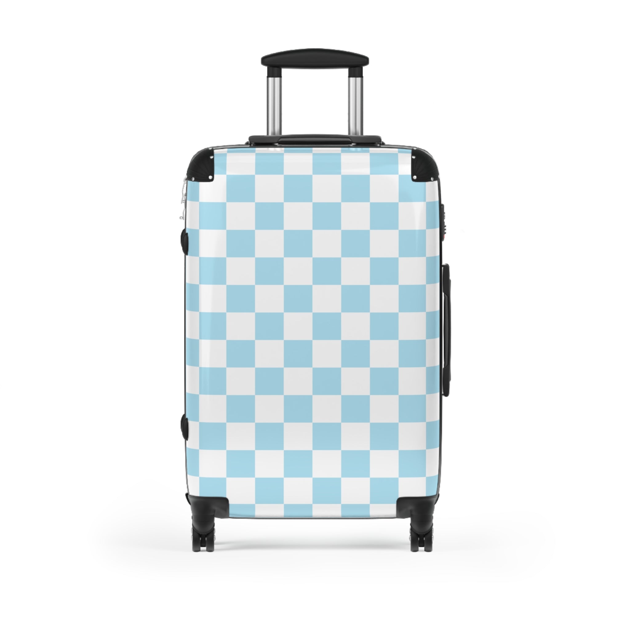 Checkerboard Sky Blue Suitcase, Artsulli - Art is Long, Life is Short, Bags, Size, Medium, Color, Black, , , 13066519354276739830