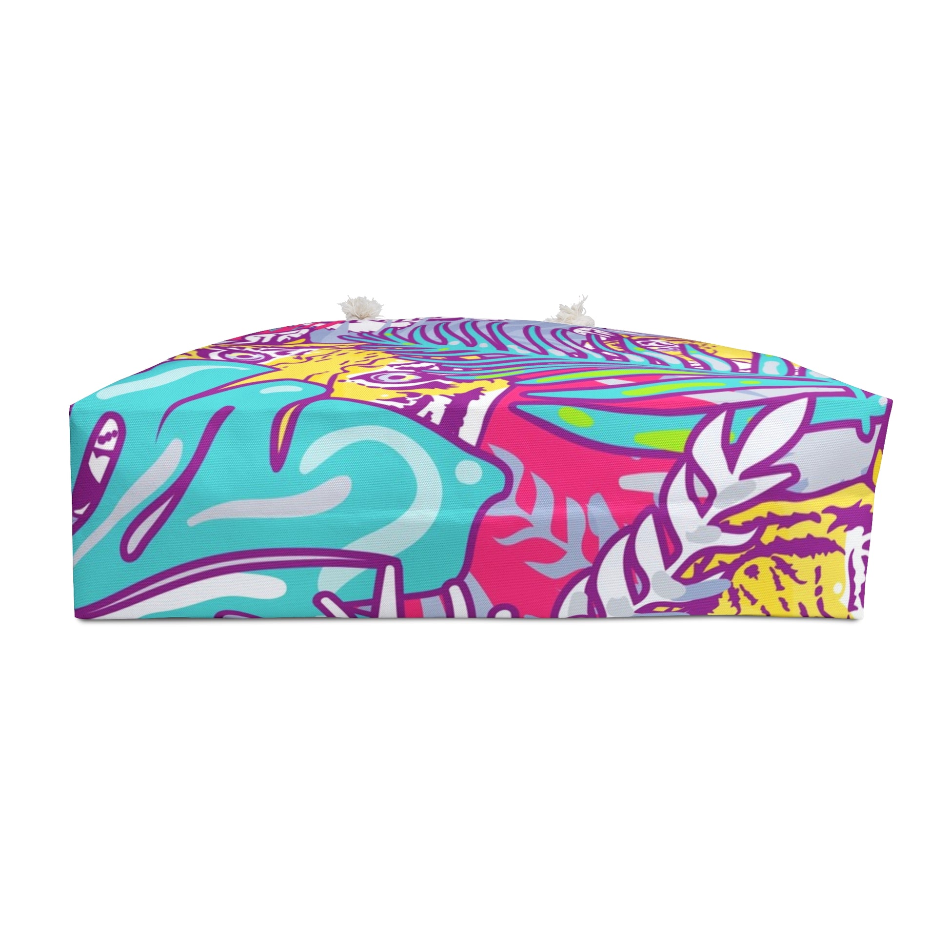 Tropical Floral Tigers Torquise and Purple Weekender Bag, Artsulli - Art is Long, Life is Short, Bags, , , , , , , 
