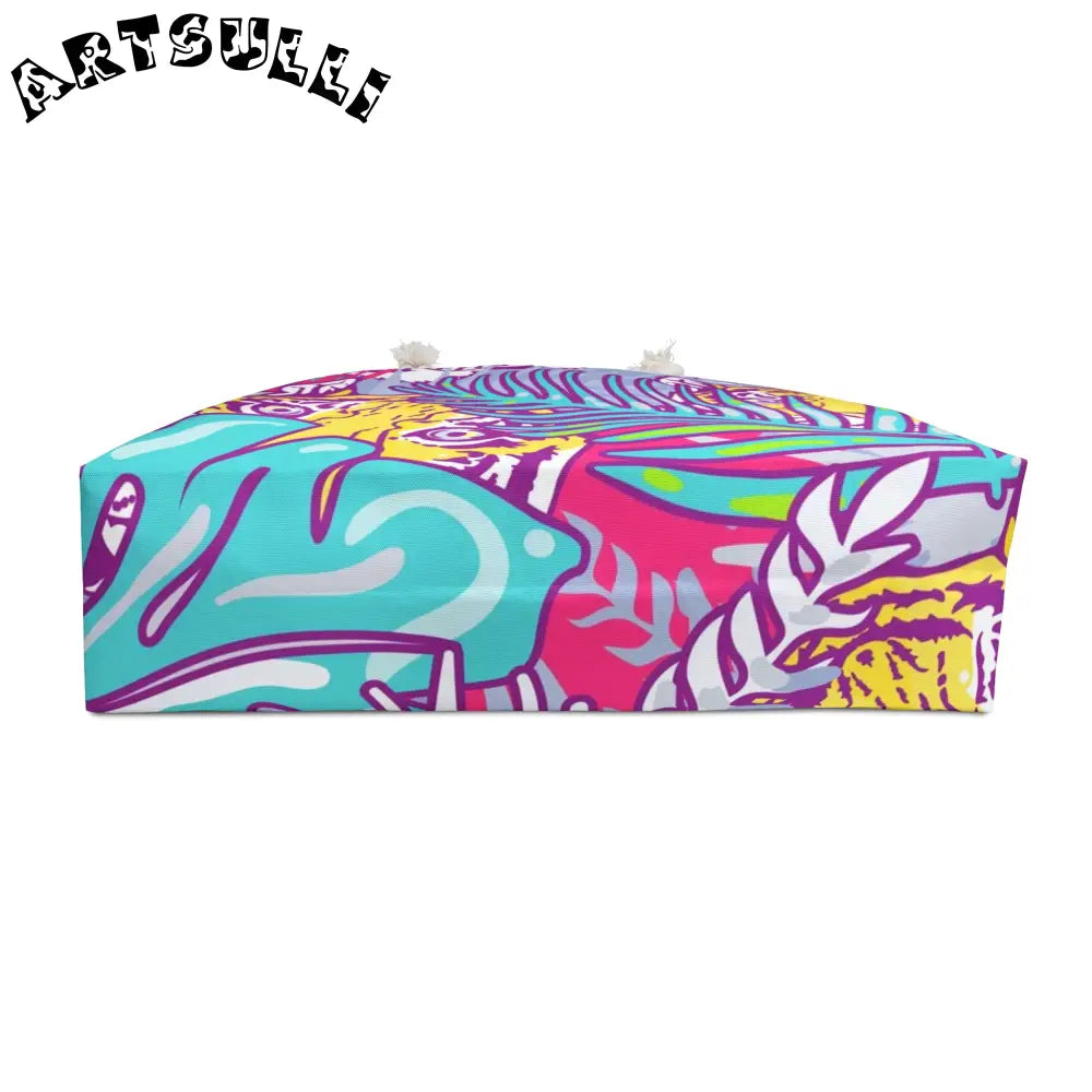 JAKKOUTTHEBXX Tropical Floral Tigers Torquise and Purple Weekender