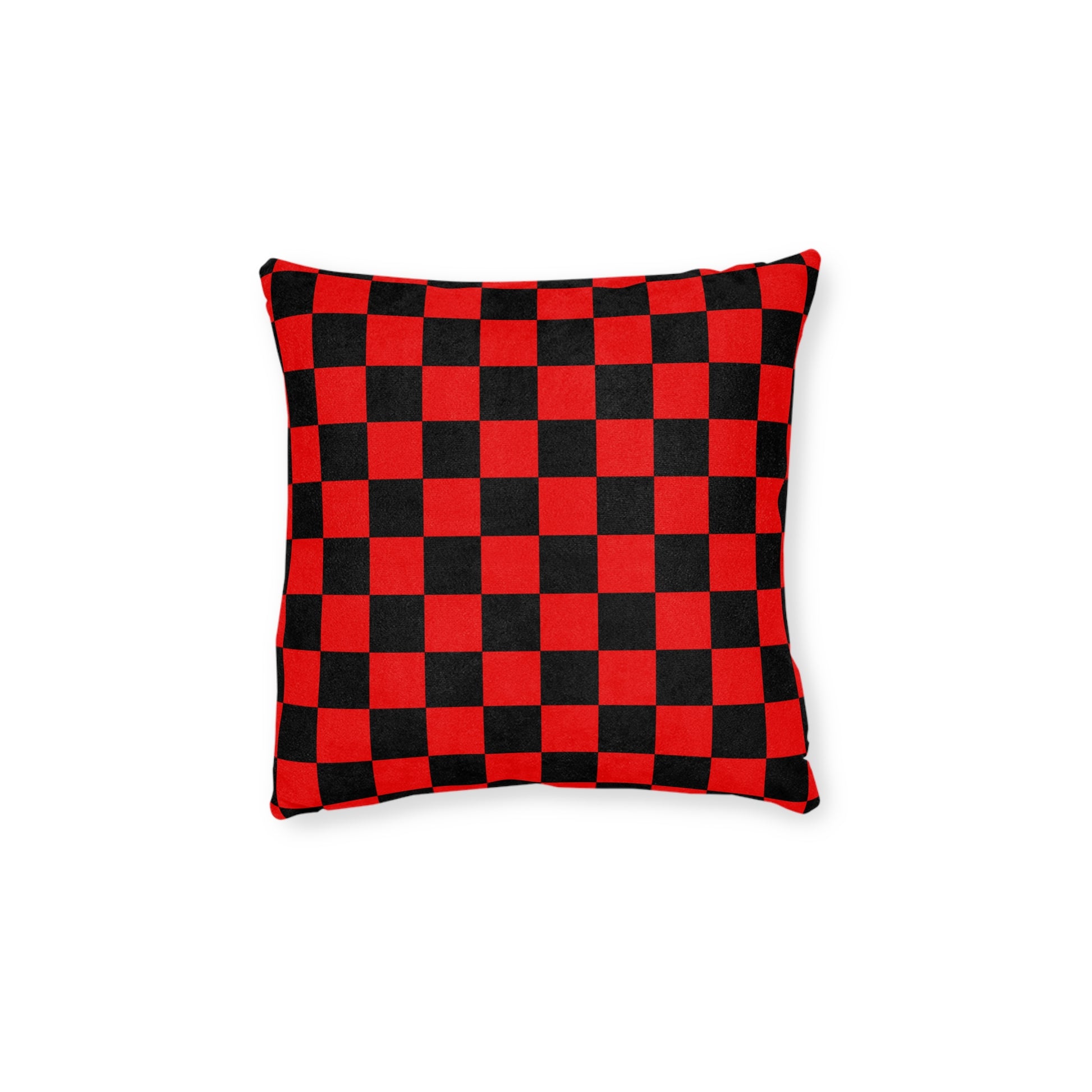 Checkerboard Red and Black Square Pillow, Artsulli - Art is Long, Life is Short, Home Decor, Size, 12" × 12", , , , , 30348549623744255994