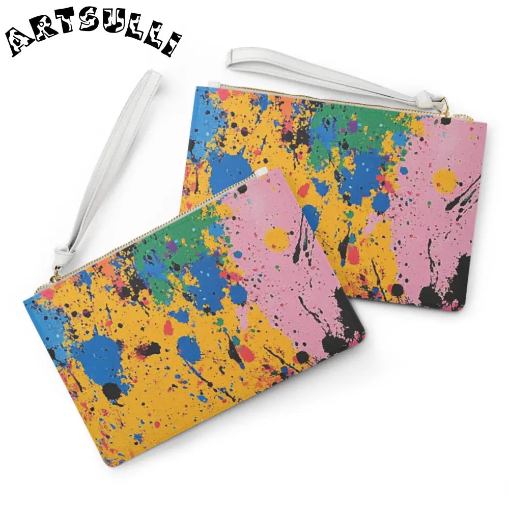 JAKKOUTTHEBXX The Colors Of Paint Splatter Clutch Bag JAKKOUTTHEBXX