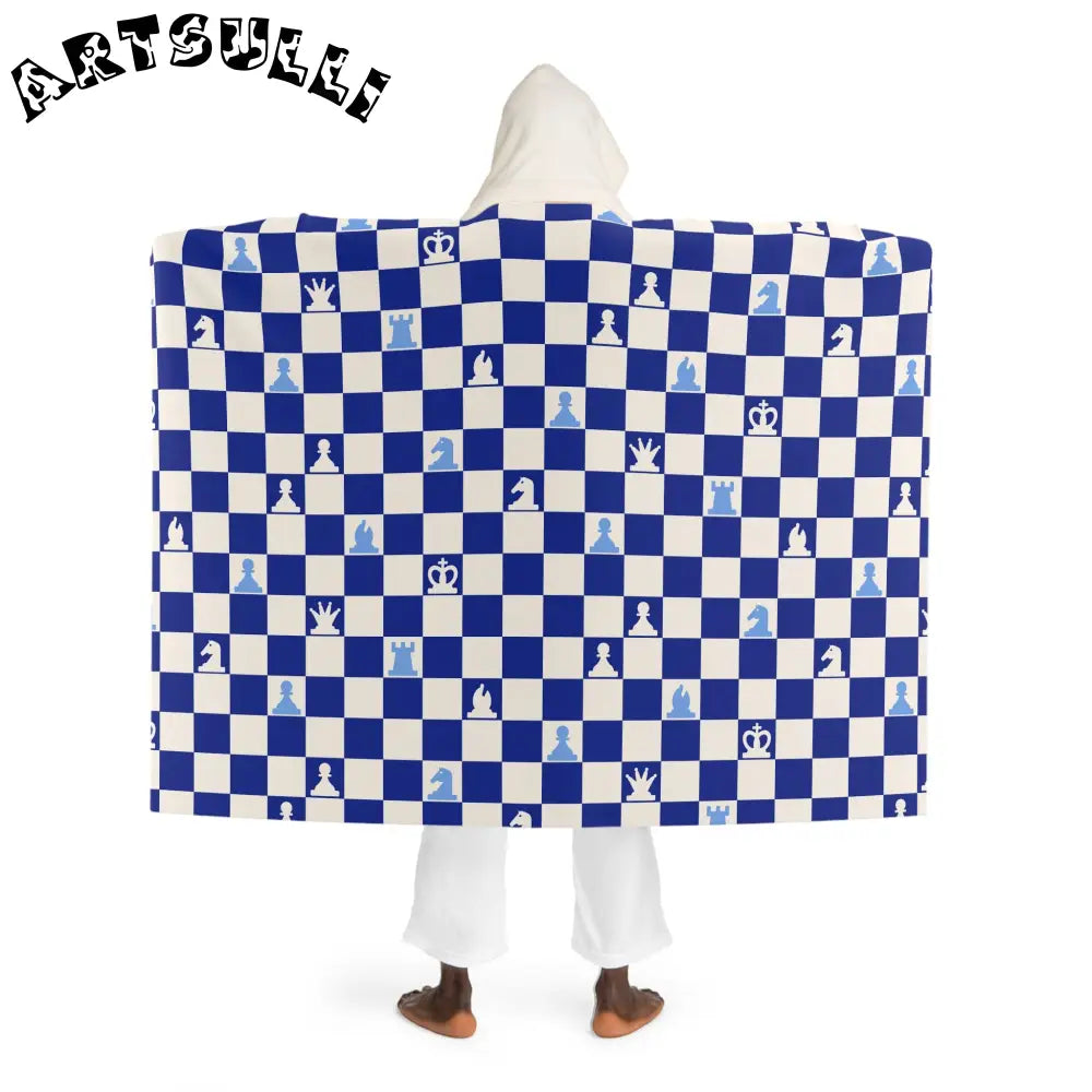 JAKKOUTTHEBXX Checkered Chess Hooded Sherpa Fleece Blanket 2025