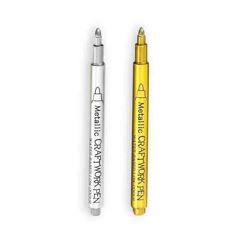 Buy The Best By Artsulli - Art is Long Life Short - 1/2Pc Brush Metallic Marker Pens Gold Silver Permanent Markers for Crafts Manga