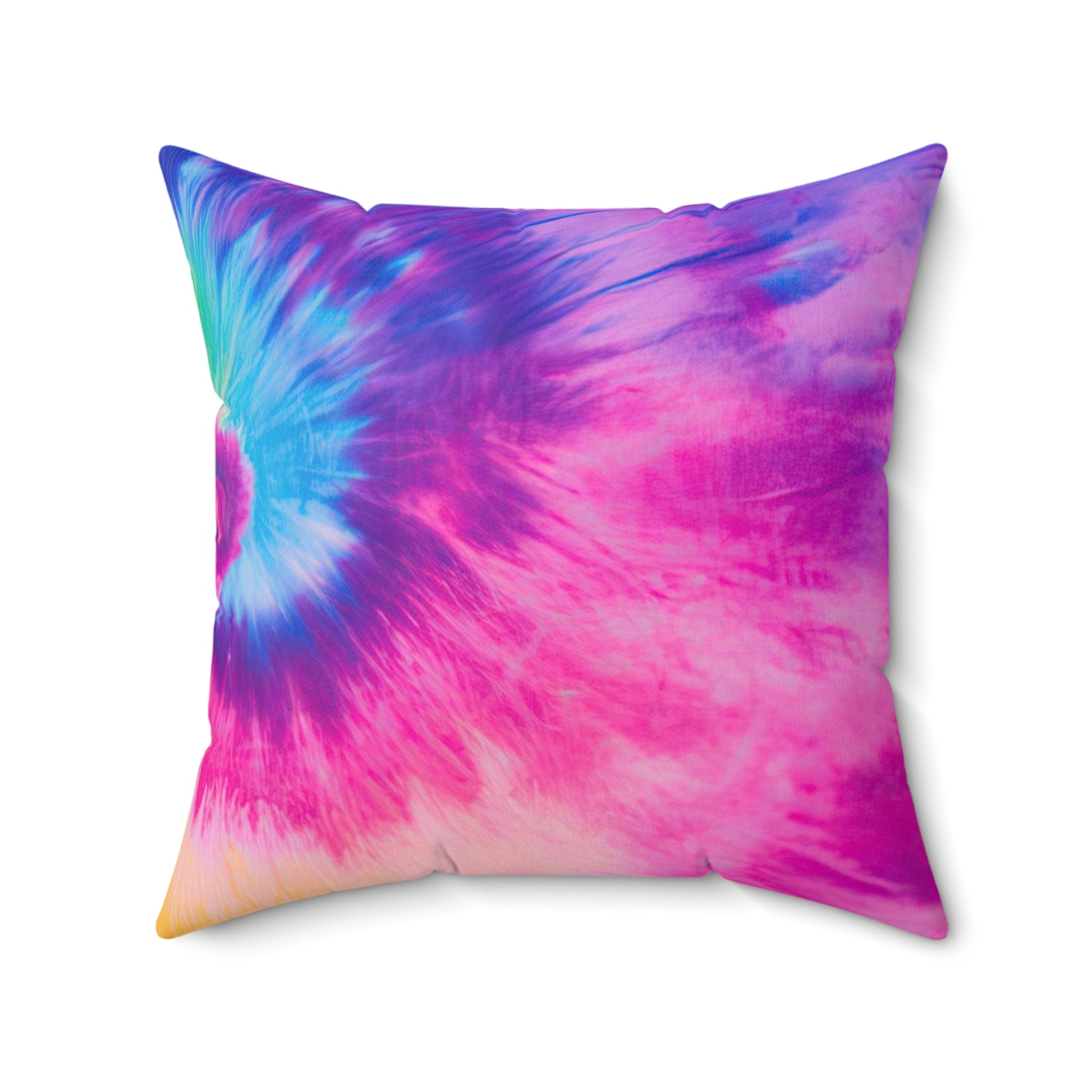 Psychedelic Tie Dye Spun Polyester Square Pillow, Artsulli - Art is Long, Life is Short, Home Decor, , , , , , , 