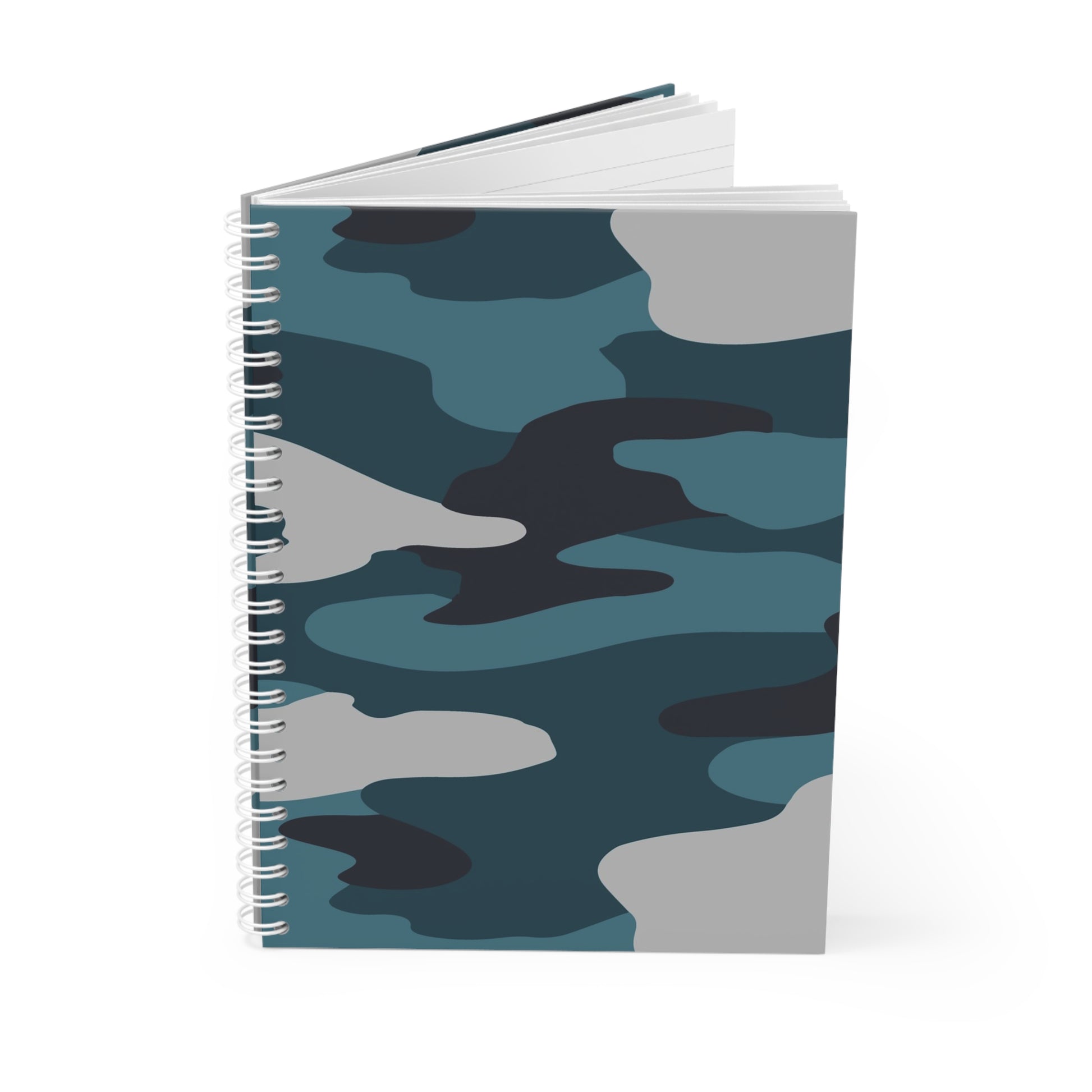 Blue Camouflage Spiral Notebook, Artsulli - Art is Long, Life is Short, Paper products, , , , , , , 