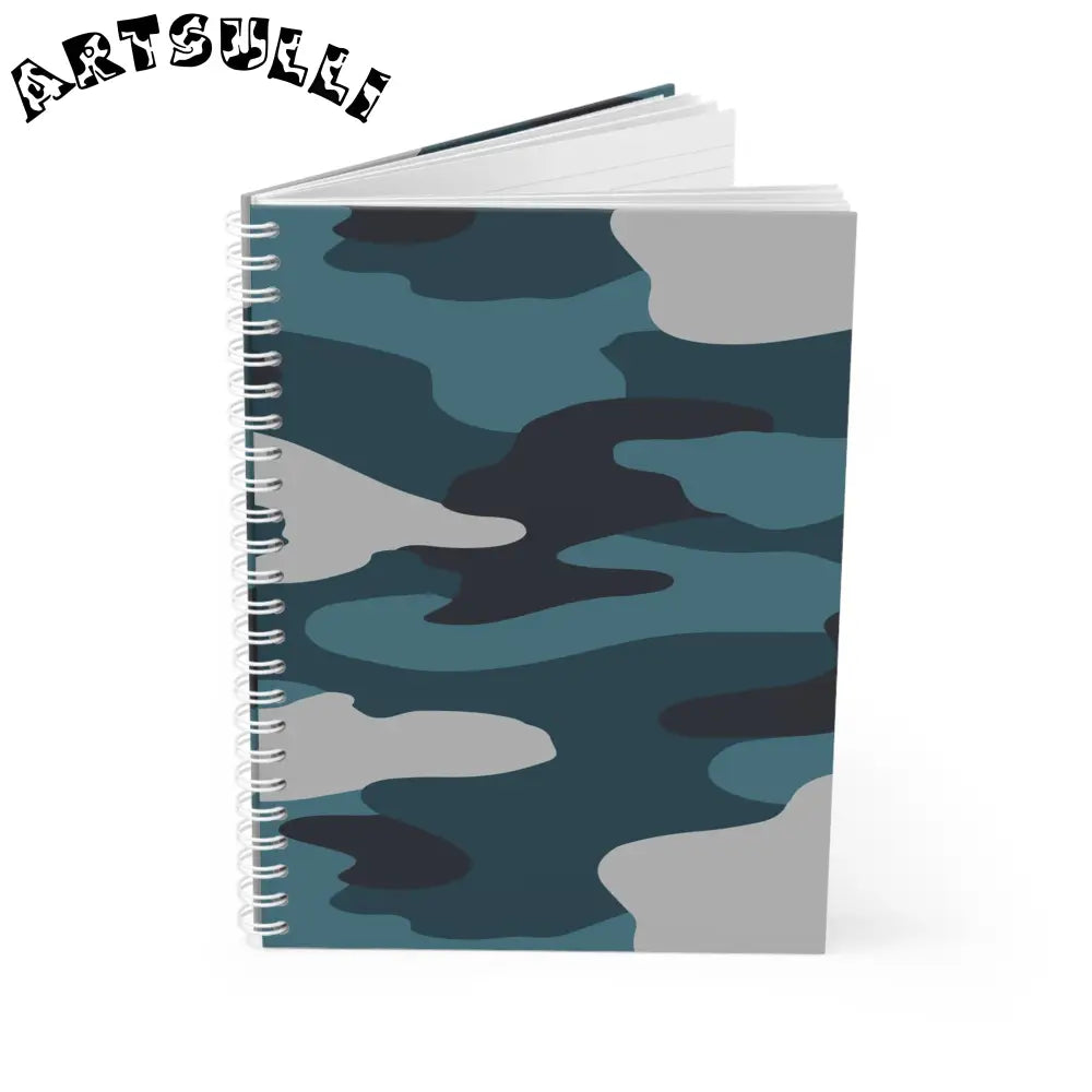 JAKKOUTTHEBXX Blue Camouflage Spiral Notebook JAKKOUTTHEBXX Artsulli