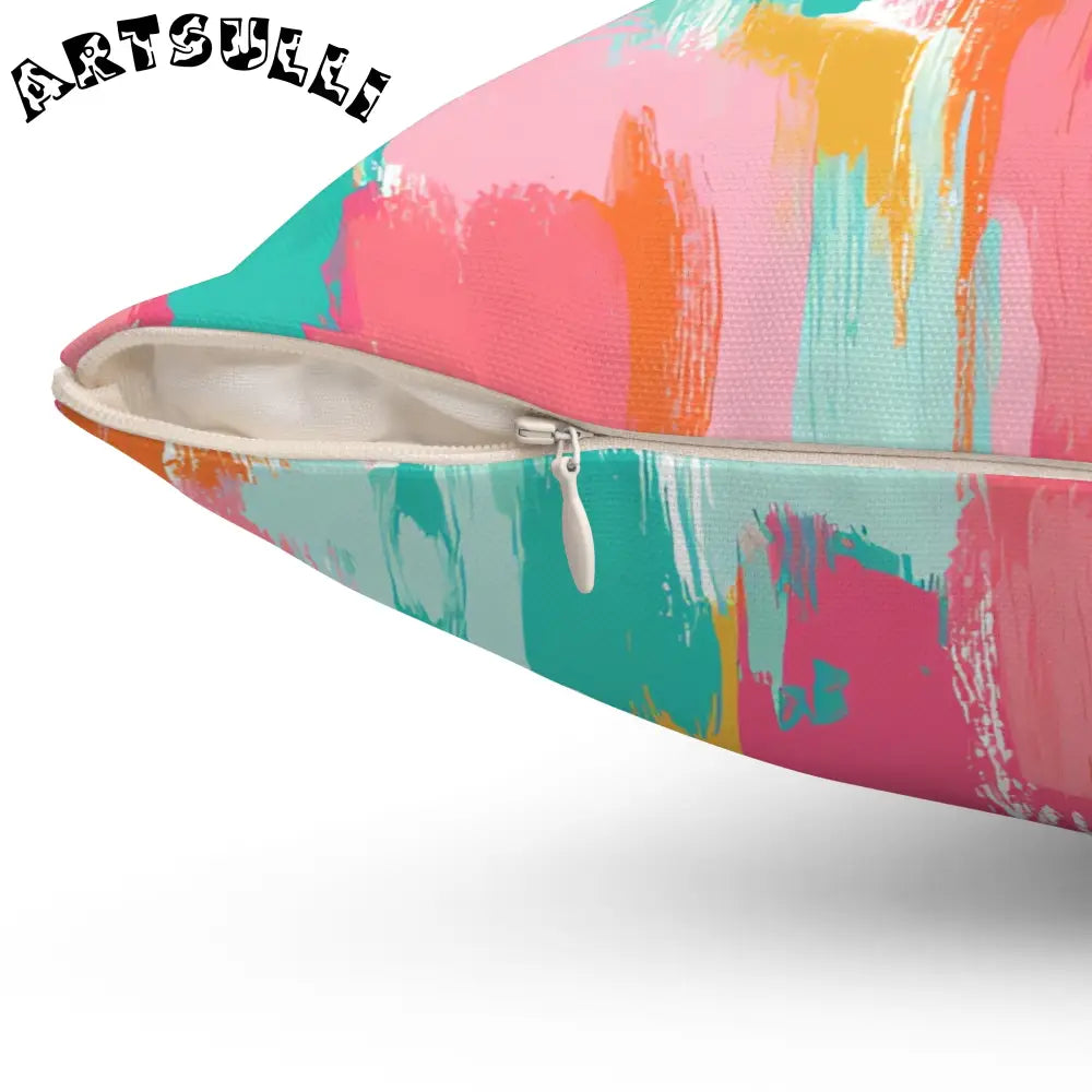 JAKKOUTTHEBXX Preppy Pixel Bloom Spun Polyester Square Pillow
