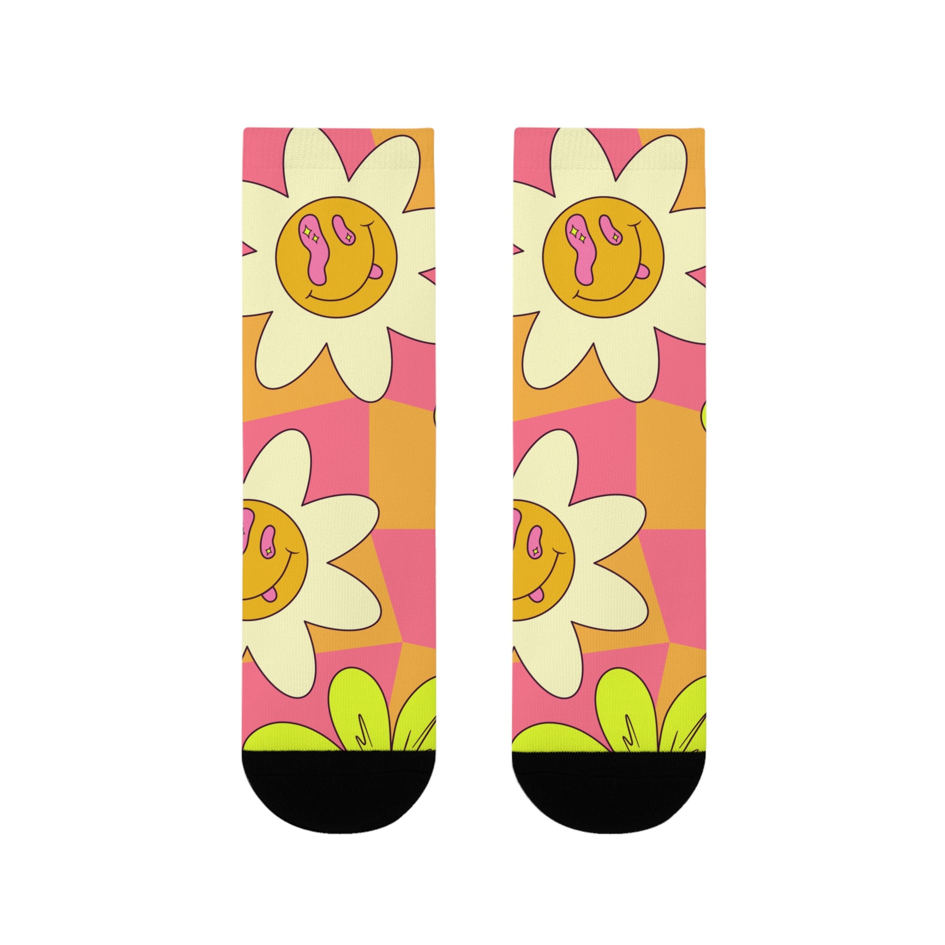 Trippy Sour Face Rave Sublimation Crew Socks (EU), Artsulli - Art is Long, Life is Short, All Over Prints, , , , , , , 