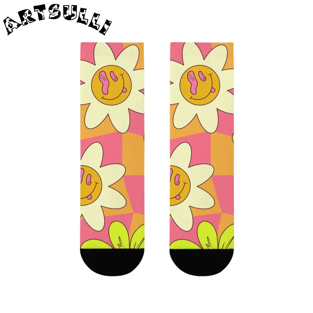 JAKKOUTTHEBXX Trippy Sour Face Rave Sublimation Crew Socks (EU)