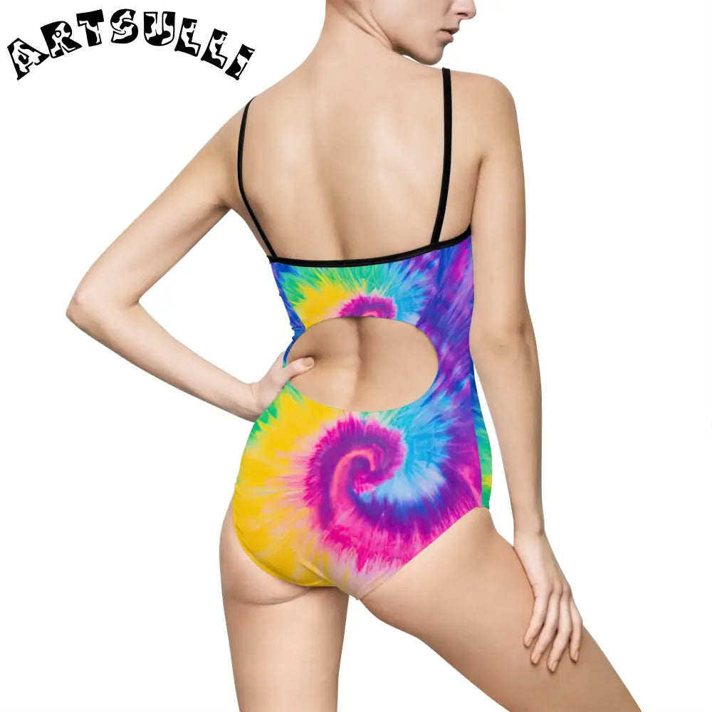 JAKKOUTTHEBXX Tie-Dye Open Back One-Piece Swimsuit 2025