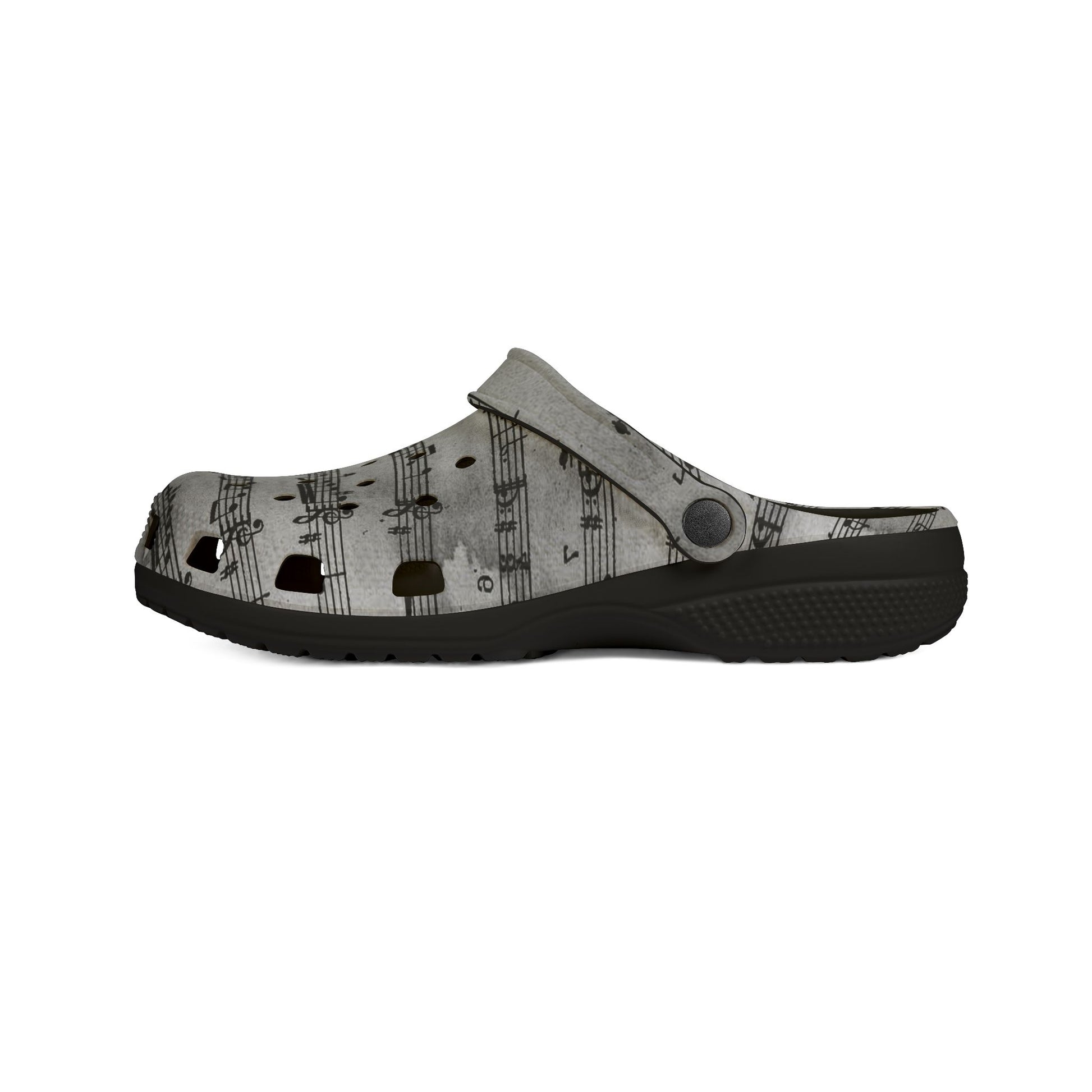 Drip Spill Type Beat Sheet Music Black EVA Foam Rubber Shoes (AOP), Artsulli - Art is Long, Life is Short, Shoes, , , , , , , 
