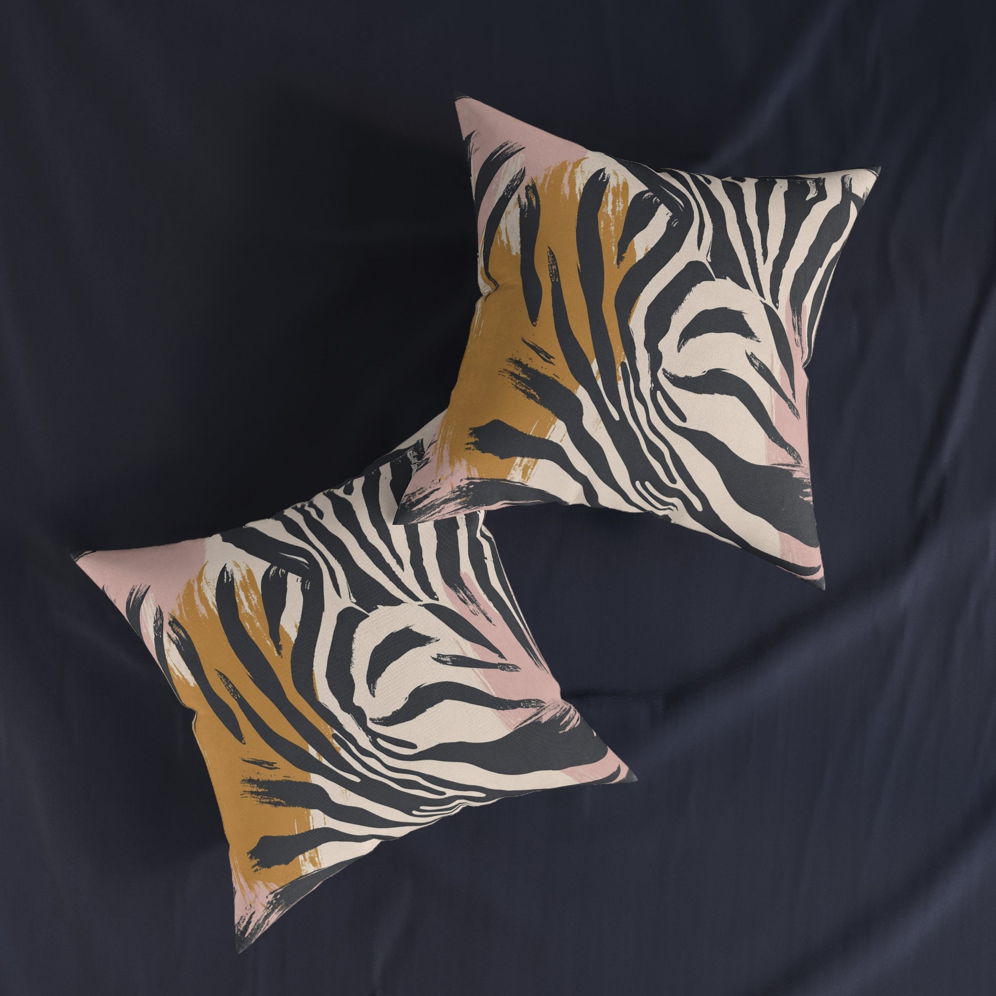 Beige Zebra Jungle Flats Square Pillow, Artsulli - Art is Long, Life is Short, Home Decor, , , , , , , 