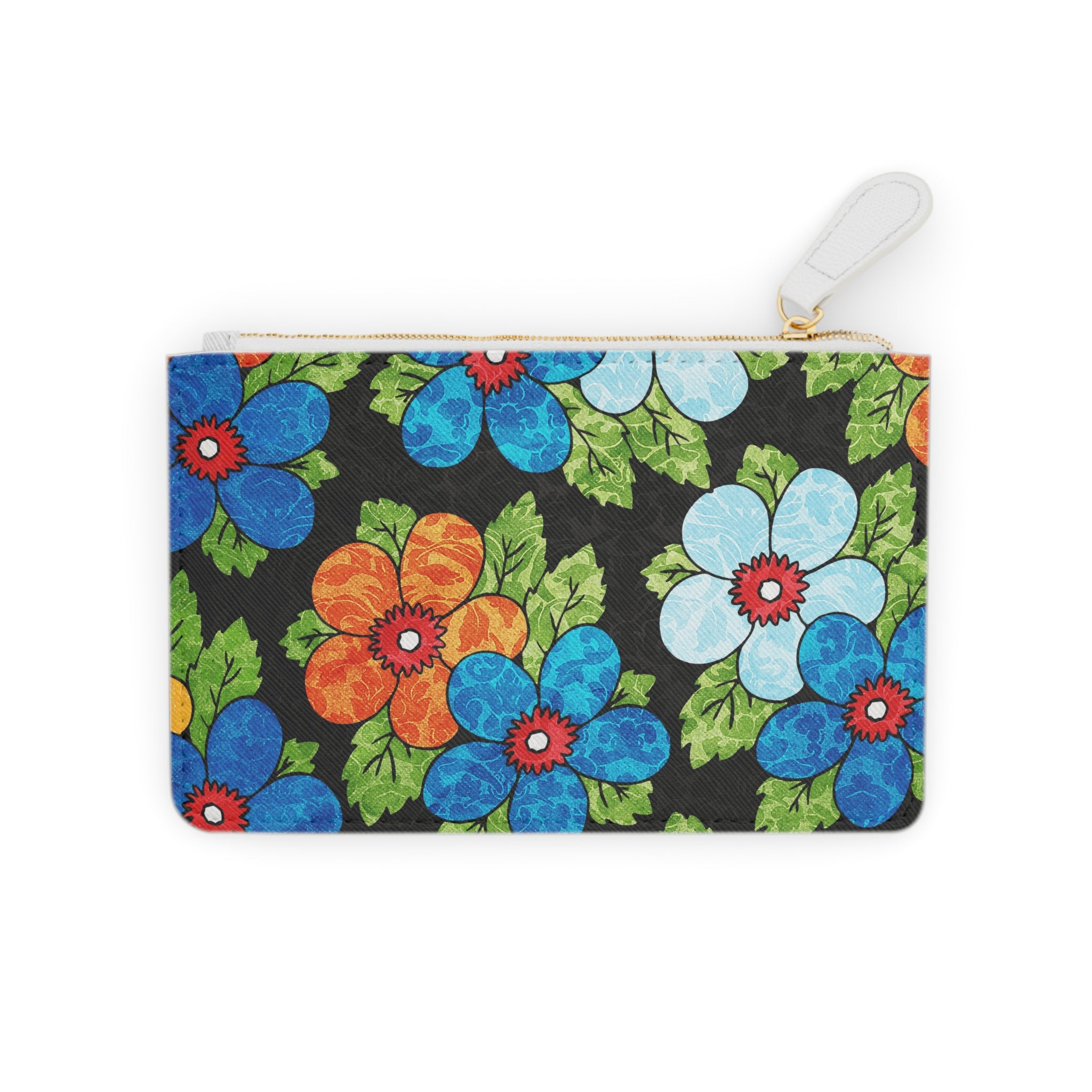 Groovy Black Floral Kl Mini Clutch Bag, Artsulli - Art is Long, Life is Short, Bags, Size, 6.3” x 4”, Color, White, , , 10624524432109600623