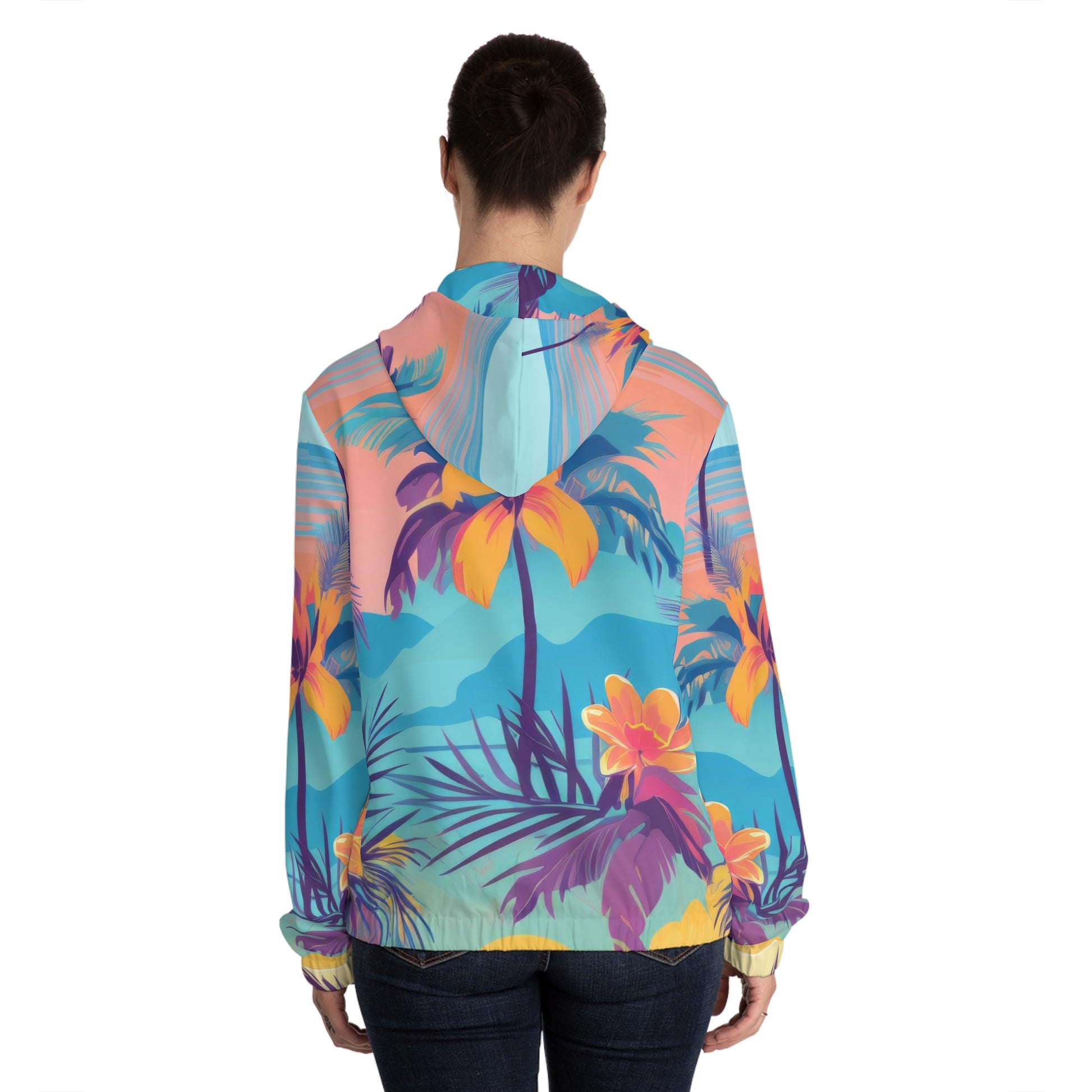 Sunset Paradise Women’s Full-Zip Hoodie (AOP), Artsulli - Art is Long, Life is Short, All Over Prints, , , , , , , 
