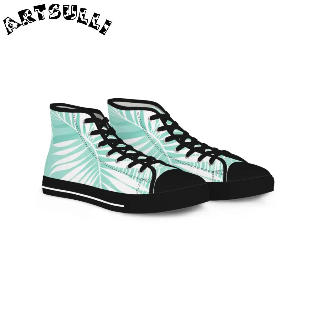 Versace Palm Men's High Top Sneakers, Artsulli - Art is Long, Life is Short, Shoes, Size, US 5, Color, Black sole, , , 12829786446682457204