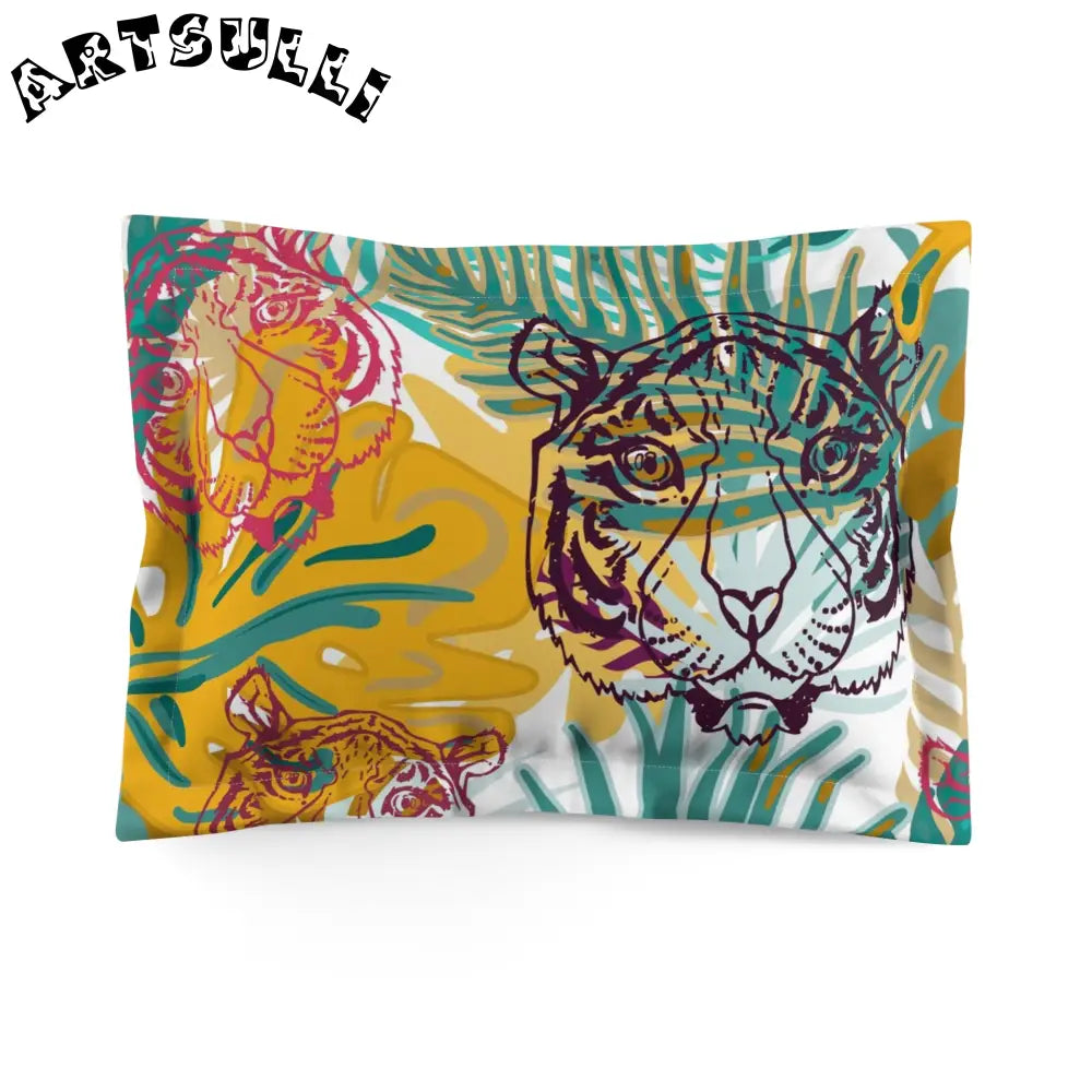 JAKKOUTTHEBXX Tropical Jungle Tigers Brown and Green Microfiber