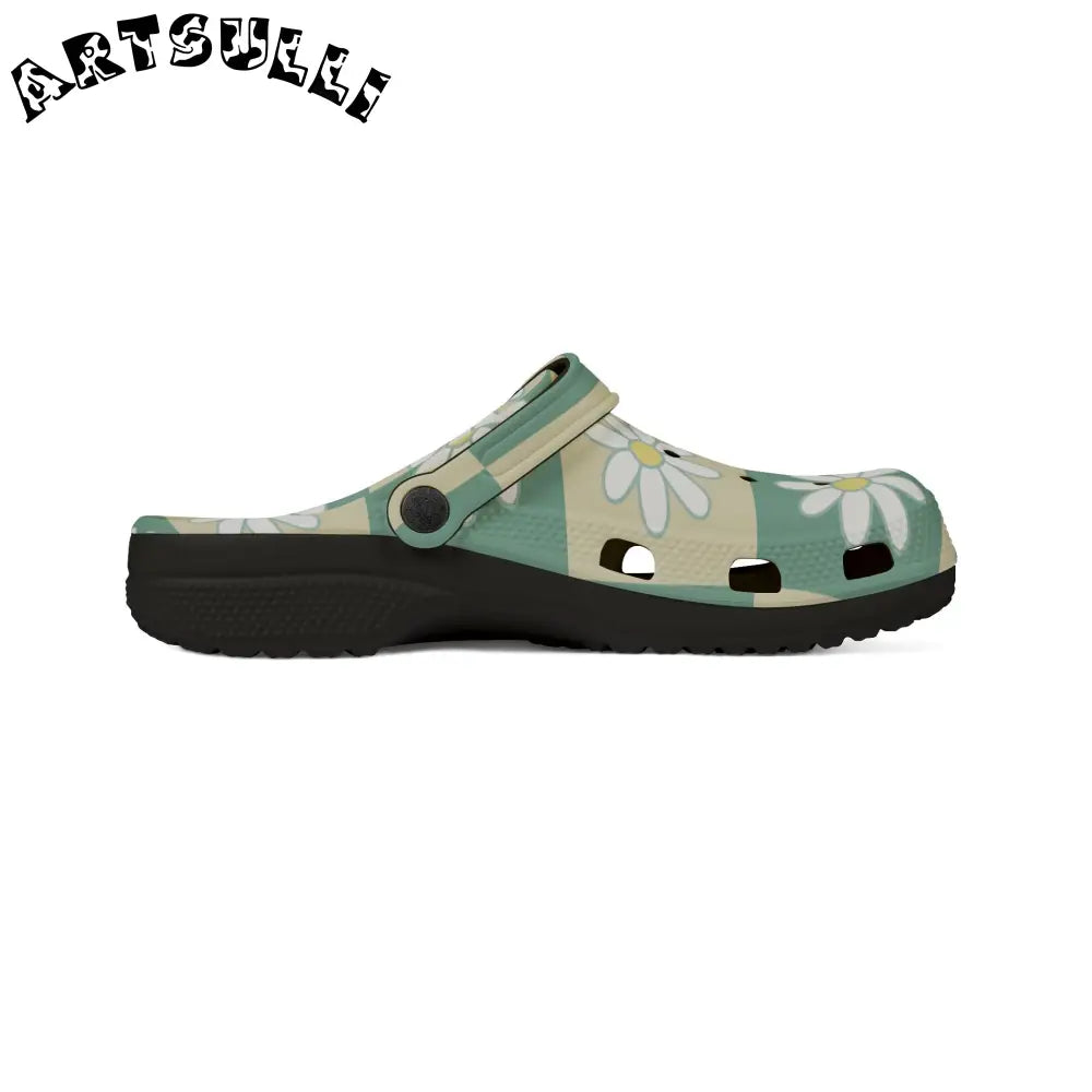 JAKKOUTTHEBXX Retro Daisy Checkerboard Green and Tan EVA Foam Rubber