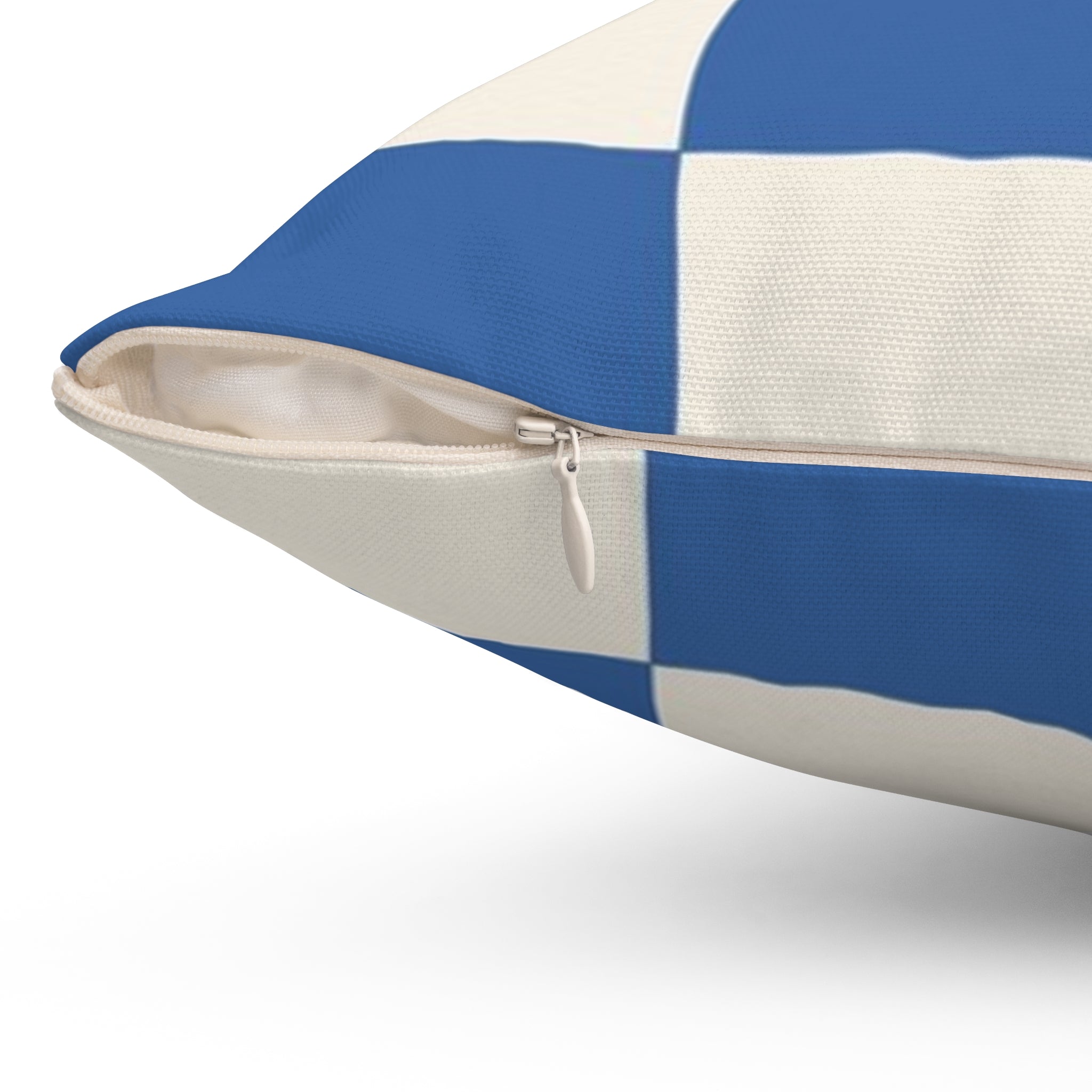 Checkerboard Blue Spun Polyester Square Pillow, Artsulli - Art is Long, Life is Short, Home Decor, , , , , , , 