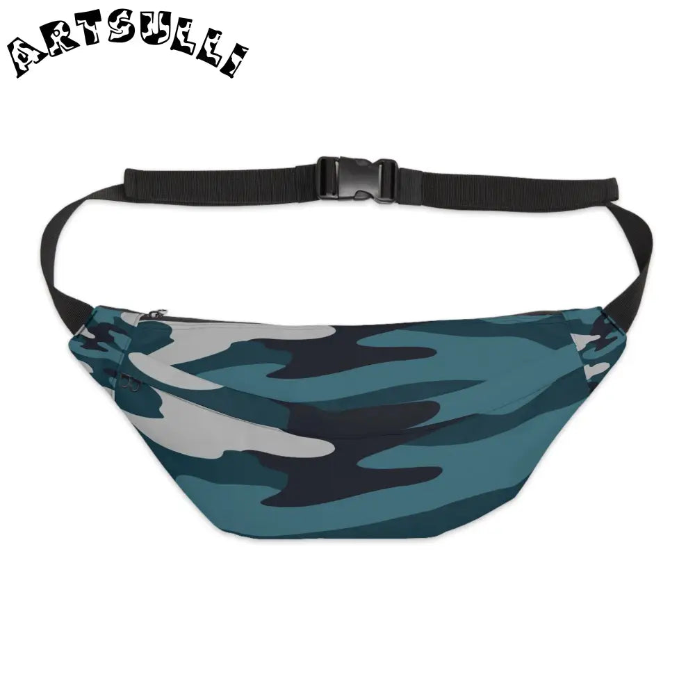 JAKKOUTTHEBXX Blue Camouflage Large Fanny Pack JAKKOUTTHEBXX