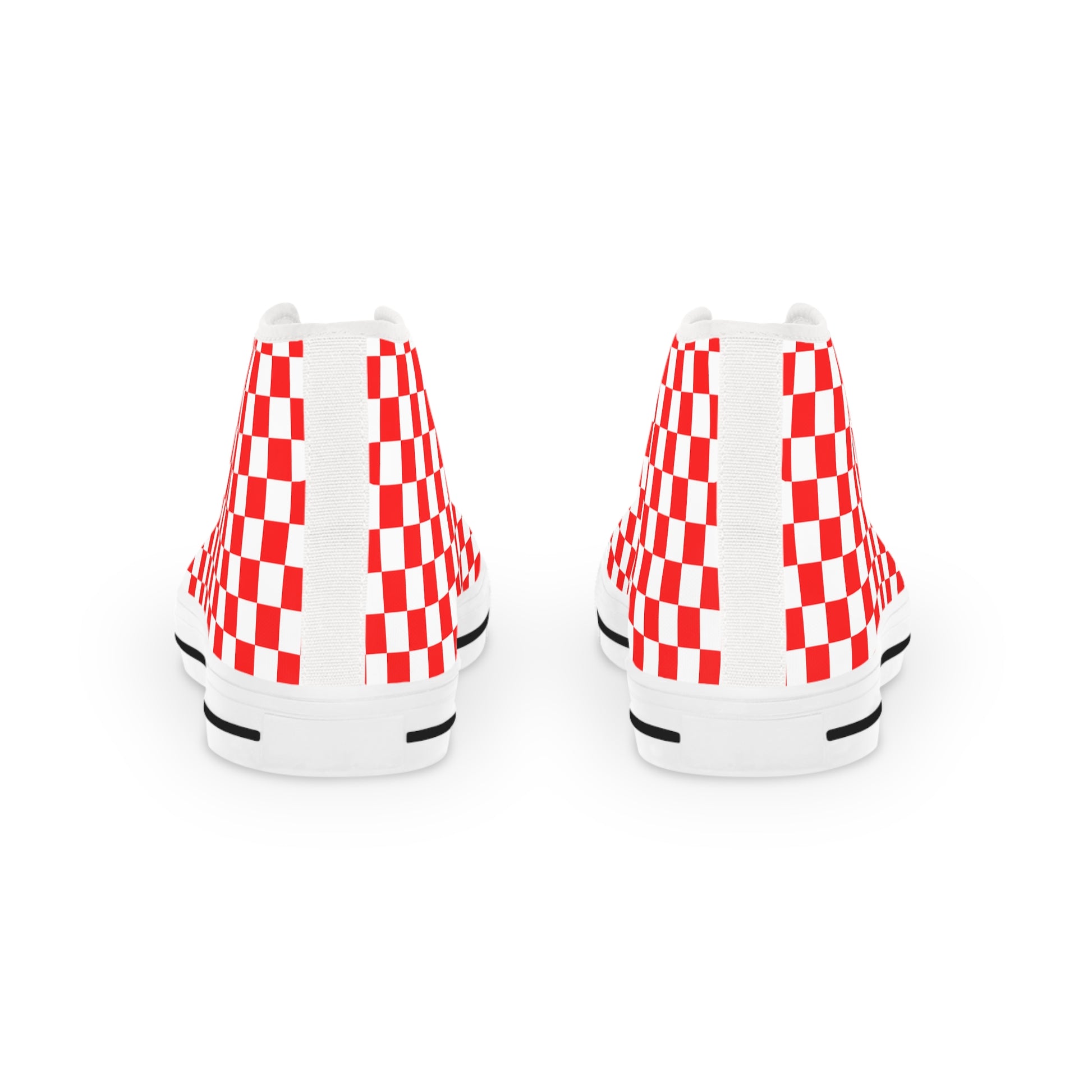 Checkerboard II Red and White Copy of Men's High Top Sneakers, Artsulli - Art is Long, Life is Short, Shoes, , , , , , , 