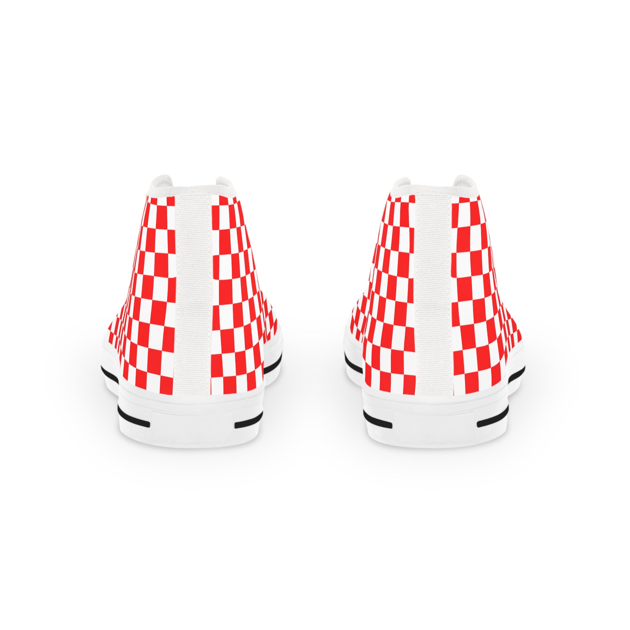 Checkerboard II Red and White Copy of Men's High Top Sneakers, Artsulli - Art is Long, Life is Short, Shoes, , , , , , , 