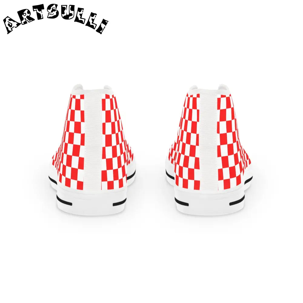 JAKKOUTTHEBXX Checkerboard II Red and White Copy of Men’s High Top