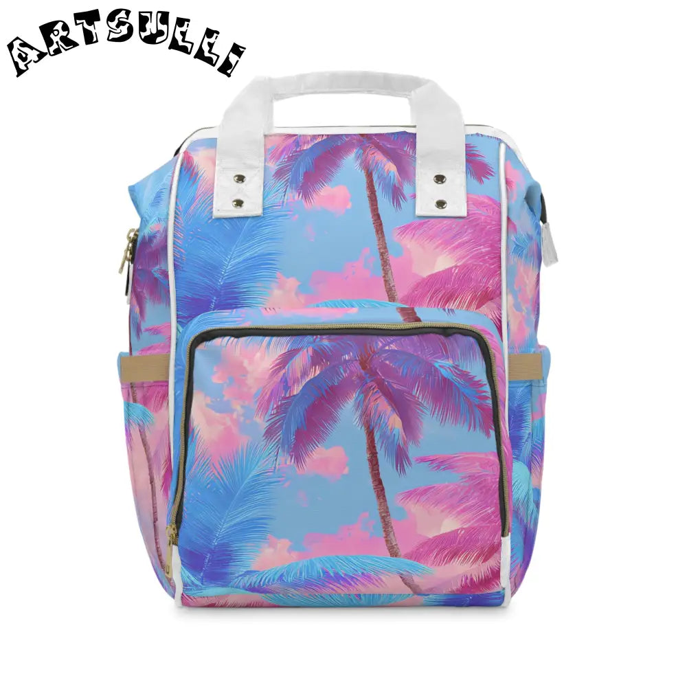 JAKKOUTTHEBXX Ethereal Pastel Palms Multifunctional Diaper Backpack