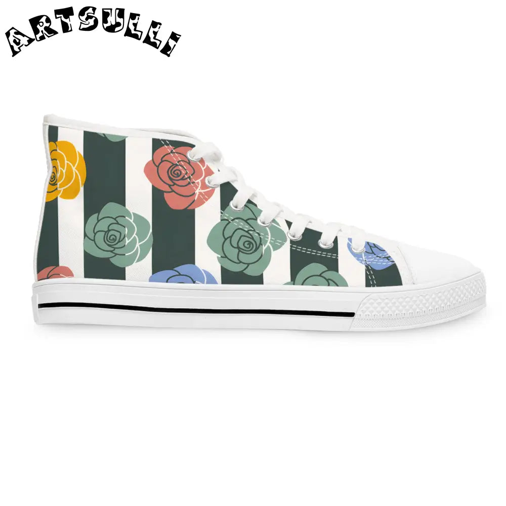 JAKKOUTTHEBXX Stripes x Roses Black and White Women’s High Top