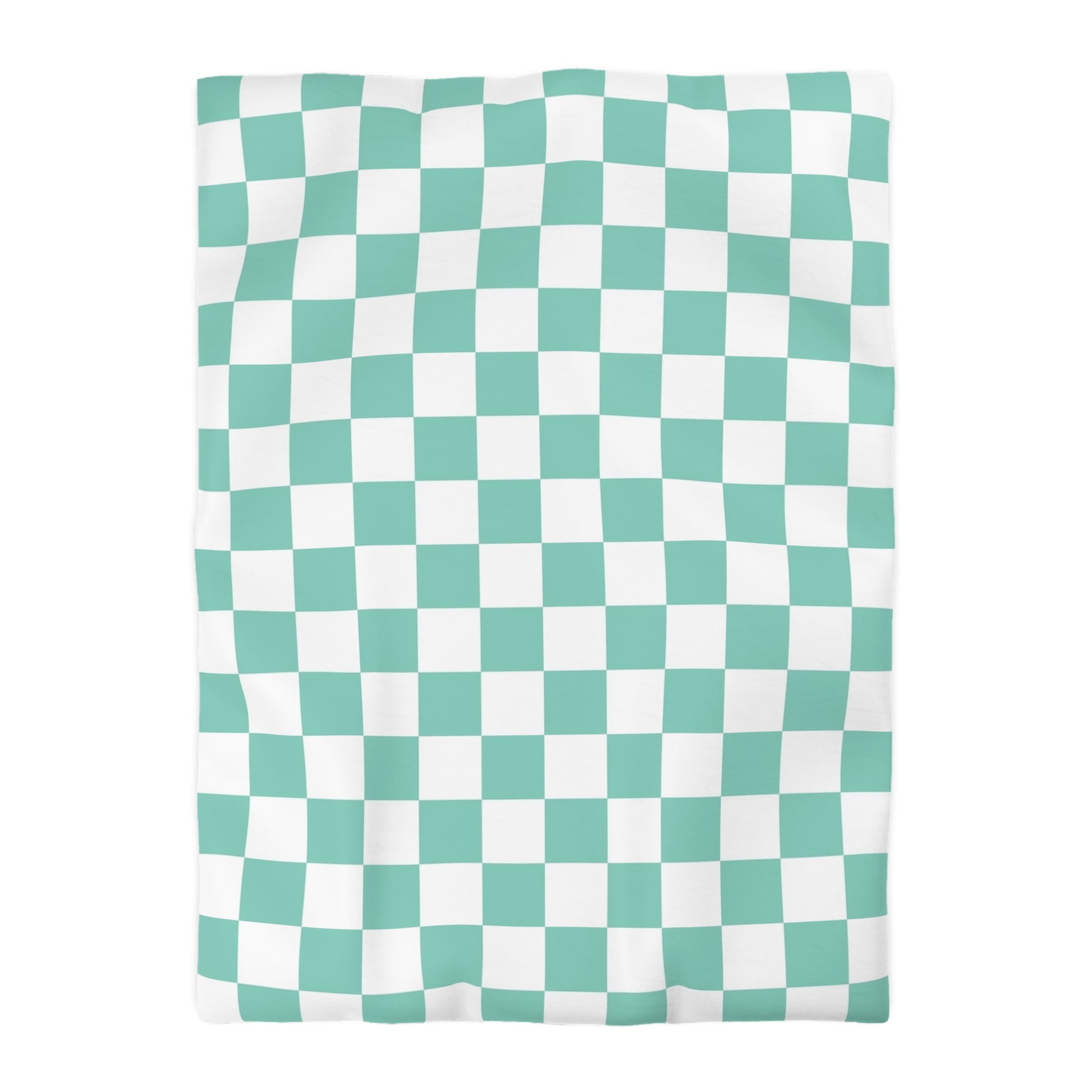 Checkerboard Light Green Microfiber Duvet Cover, Artsulli - Art is Long, Life is Short, Home Decor, Size, Twin XL, Color, Cream, , , 21265364820289563074
