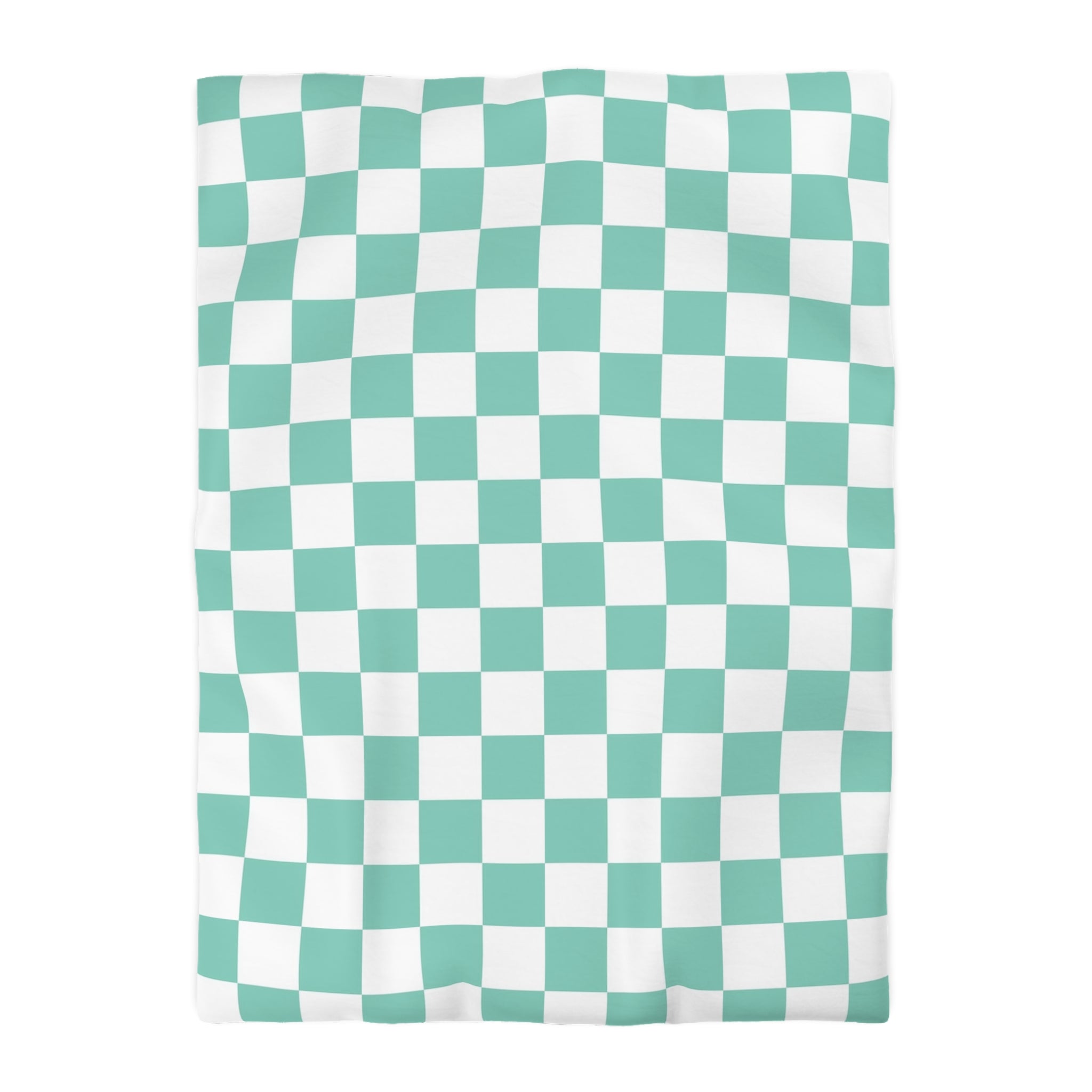 Checkerboard Light Green Microfiber Duvet Cover, Artsulli - Art is Long, Life is Short, Home Decor, Size, Twin XL, Color, Cream, , , 21265364820289563074