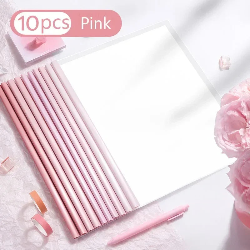 Buy The Best By Artsulli - Art is Long Life Short - 10pcs Transparent File Document Thicken Draw Rod A4 Folder Test Paper Storage Bag Clip