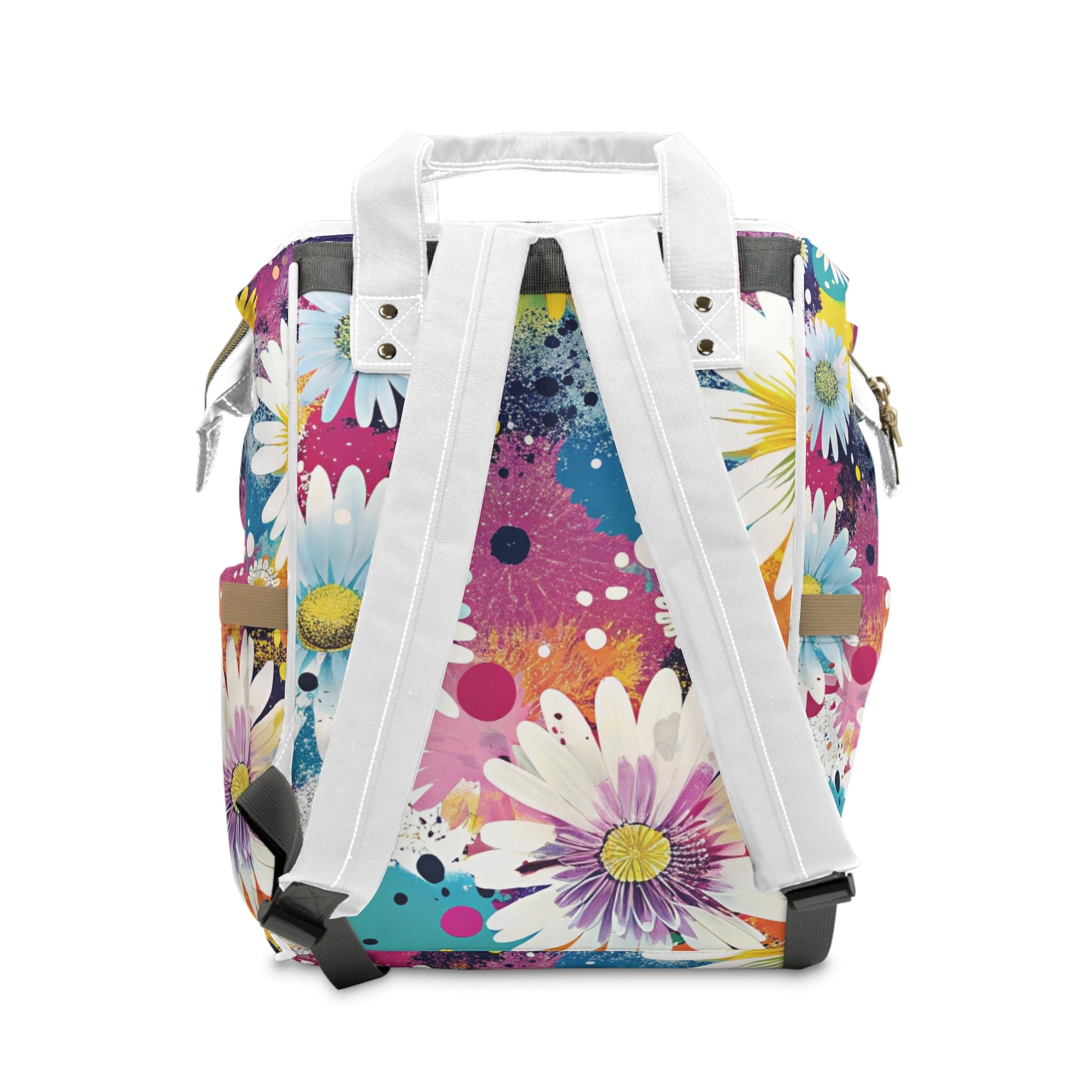 Magical Flower Explosion Multi-Color Multifunctional Diaper Backpack, Artsulli - Art is Long, Life is Short, Bags, , , , , , , 