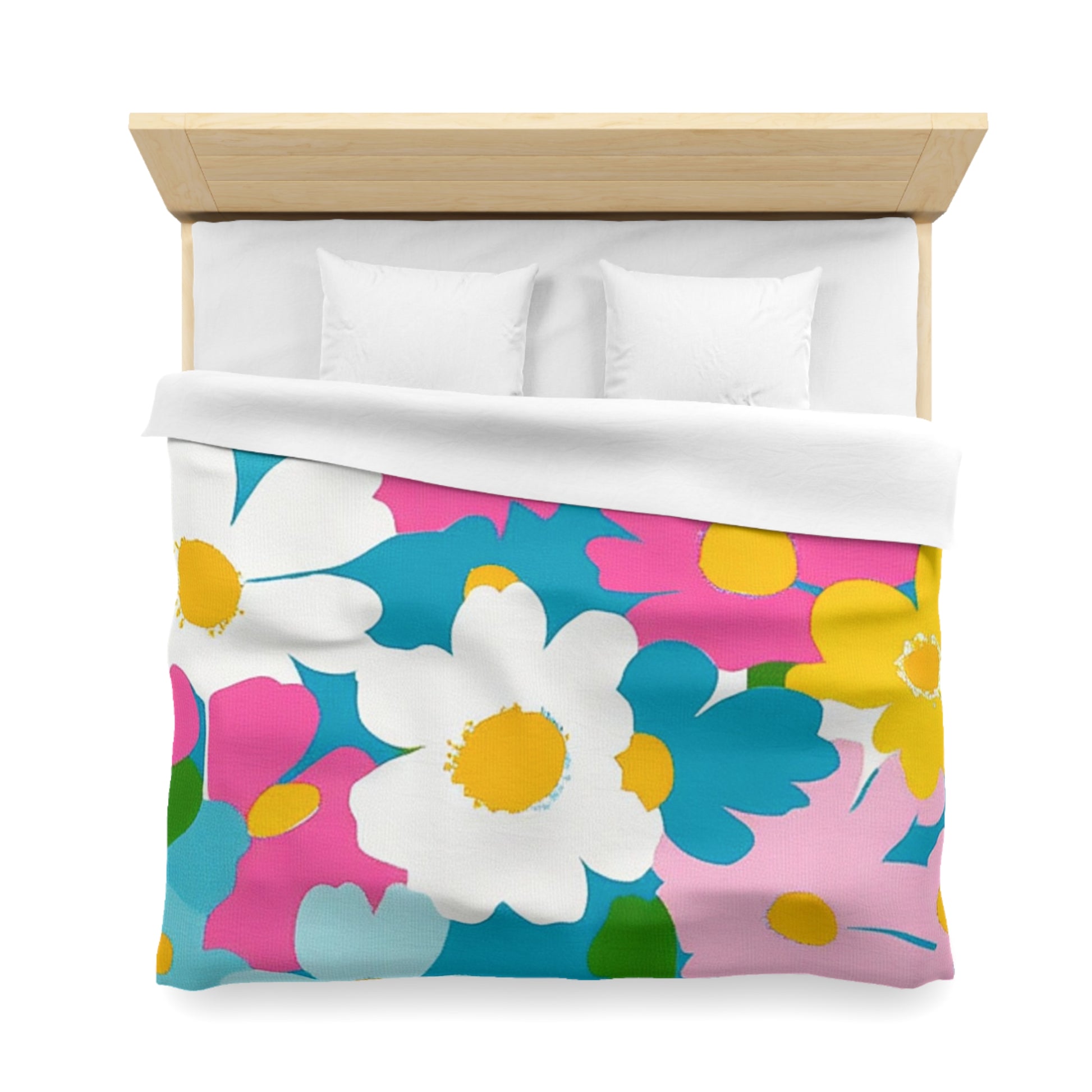 Flowers Multi-Color Microfiber Duvet Cover, Artsulli - Art is Long, Life is Short, Home Decor, , , , , , , 