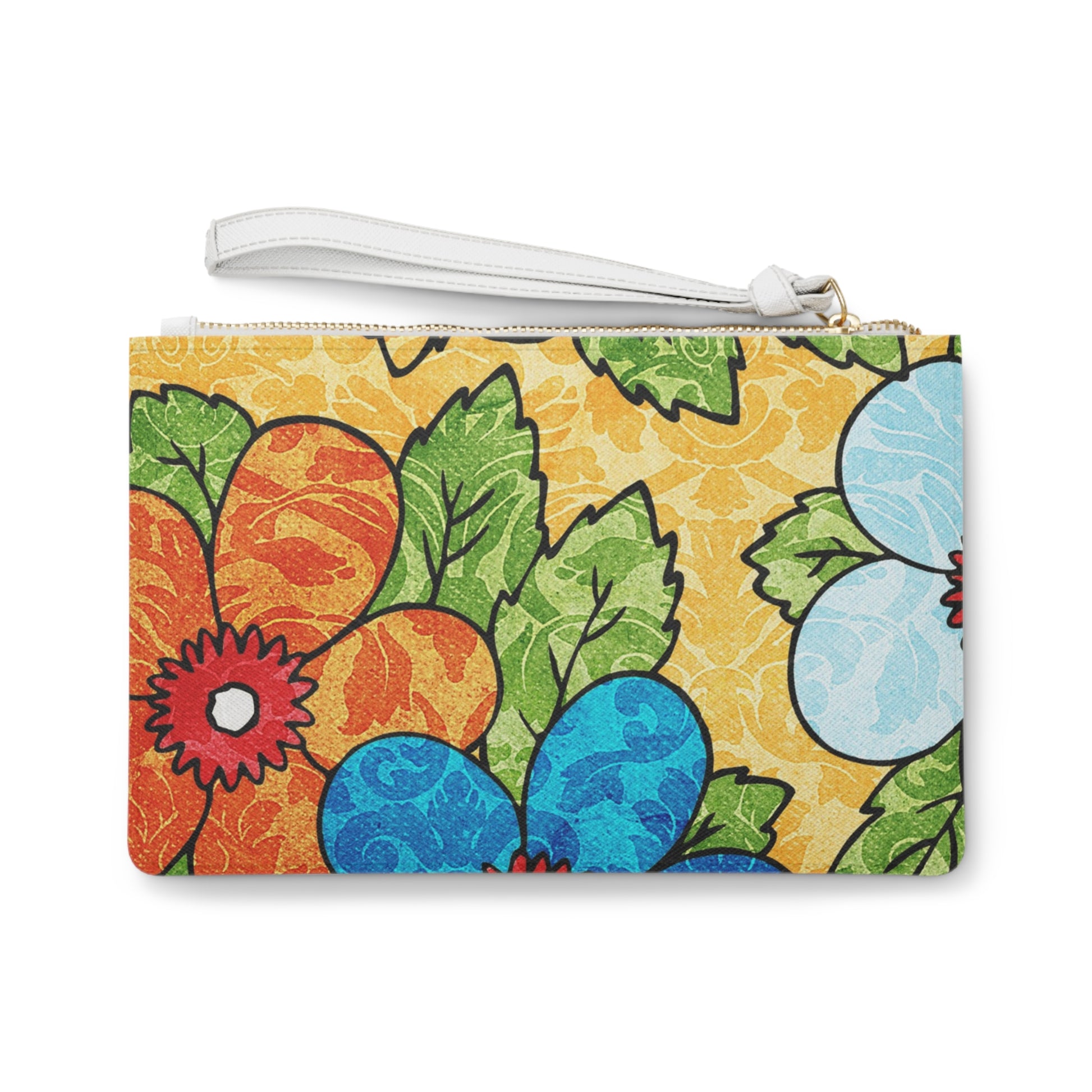 Groovy Yellow Floral Kl Clutch Bag, Artsulli - Art is Long, Life is Short, Bags, , , , , , , 