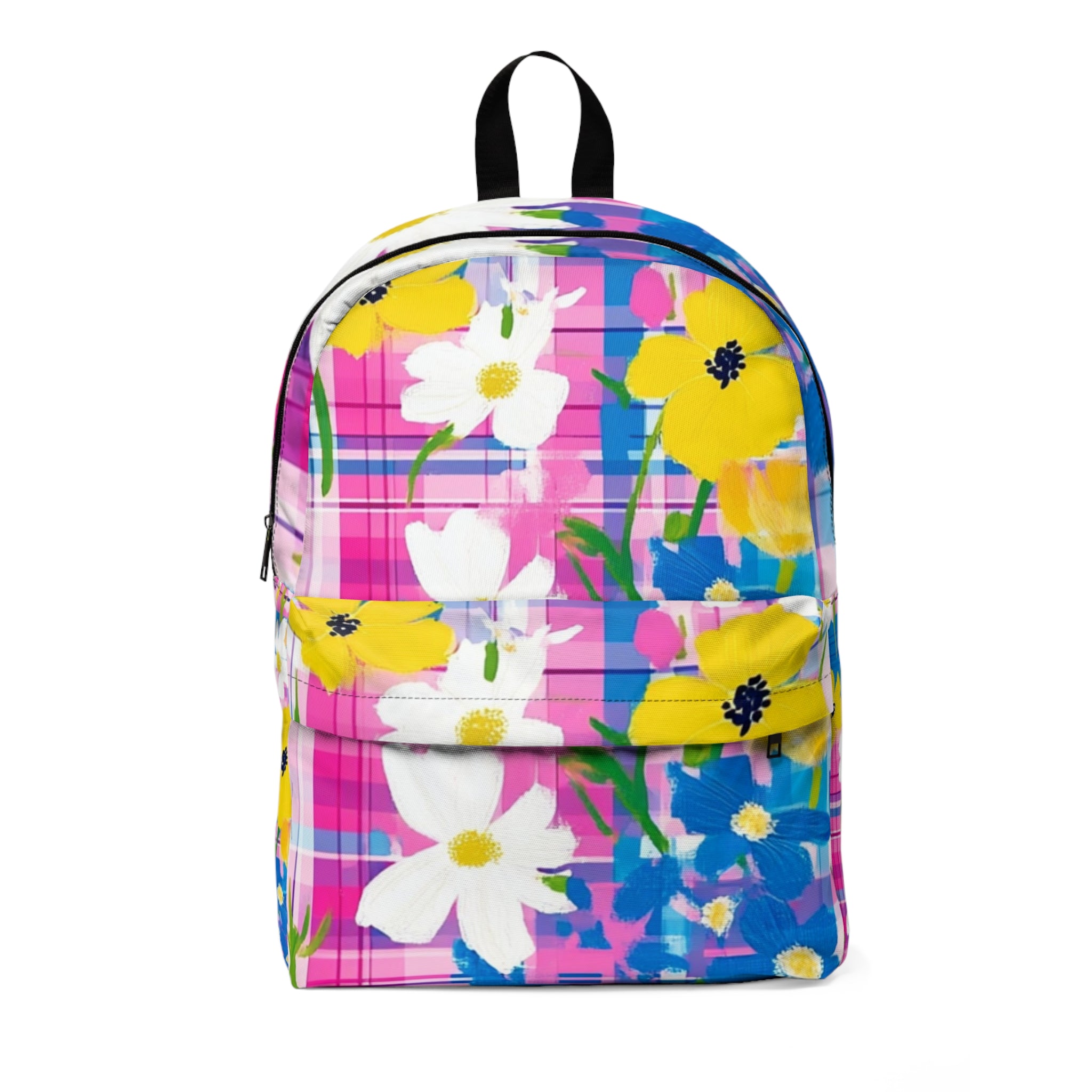 Plaid Garden Pink and Purple Unisex Classic Backpack, Artsulli - Art is Long, Life is Short, Bags, Size, One size, , , , , 92326564378475