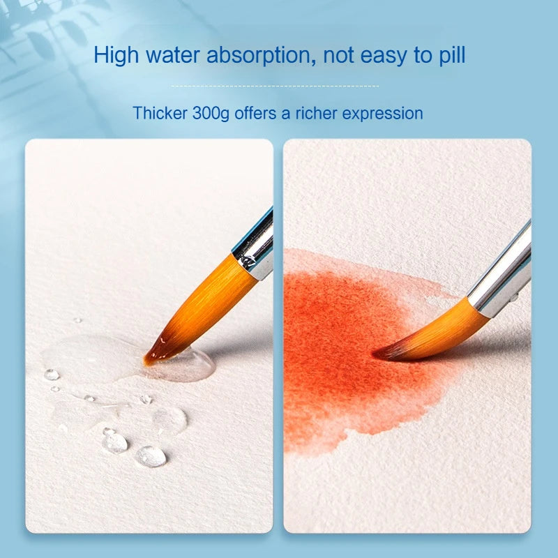 Watercolor Pad 300gsm Paper Thickened Cotton Pulp School Supplies Aquarela Students Grade Artist Drawing Painting Writing Paper