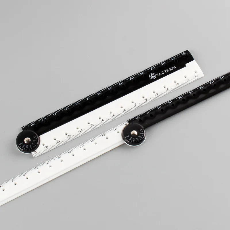 Bview Art 1pcs Folding ruler black and white simple ruler graphic folding ruler student learning supplies creative stationery
