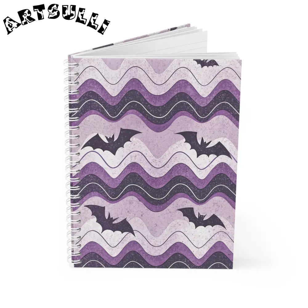 JAKKOUTTHEBXX Bat Wave Spiral Notebook JAKKOUTTHEBXX Artsulli - Art