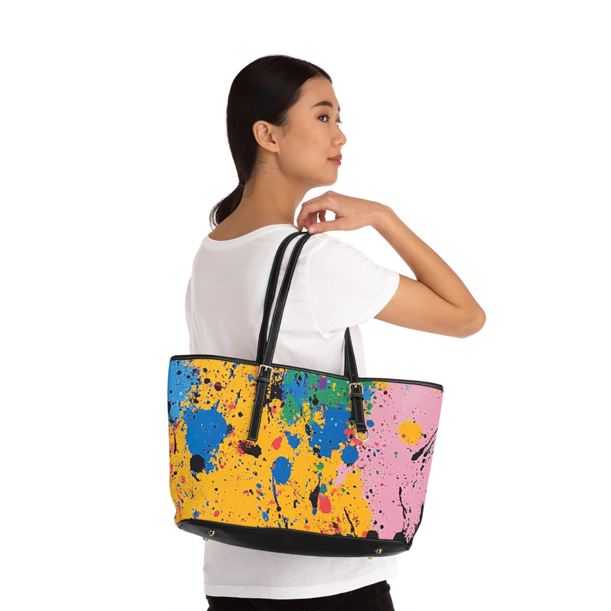 The Colors Of Paint Splatter PU Leather Shoulder Bag, Artsulli - Art is Long, Life is Short, Bags, , , , , , , 