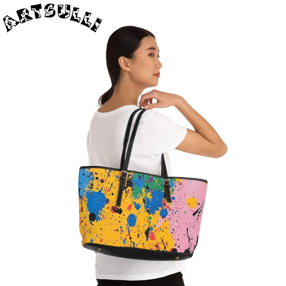 JAKKOUTTHEBXX The Colors Of Paint Splatter PU Leather Shoulder Bag
