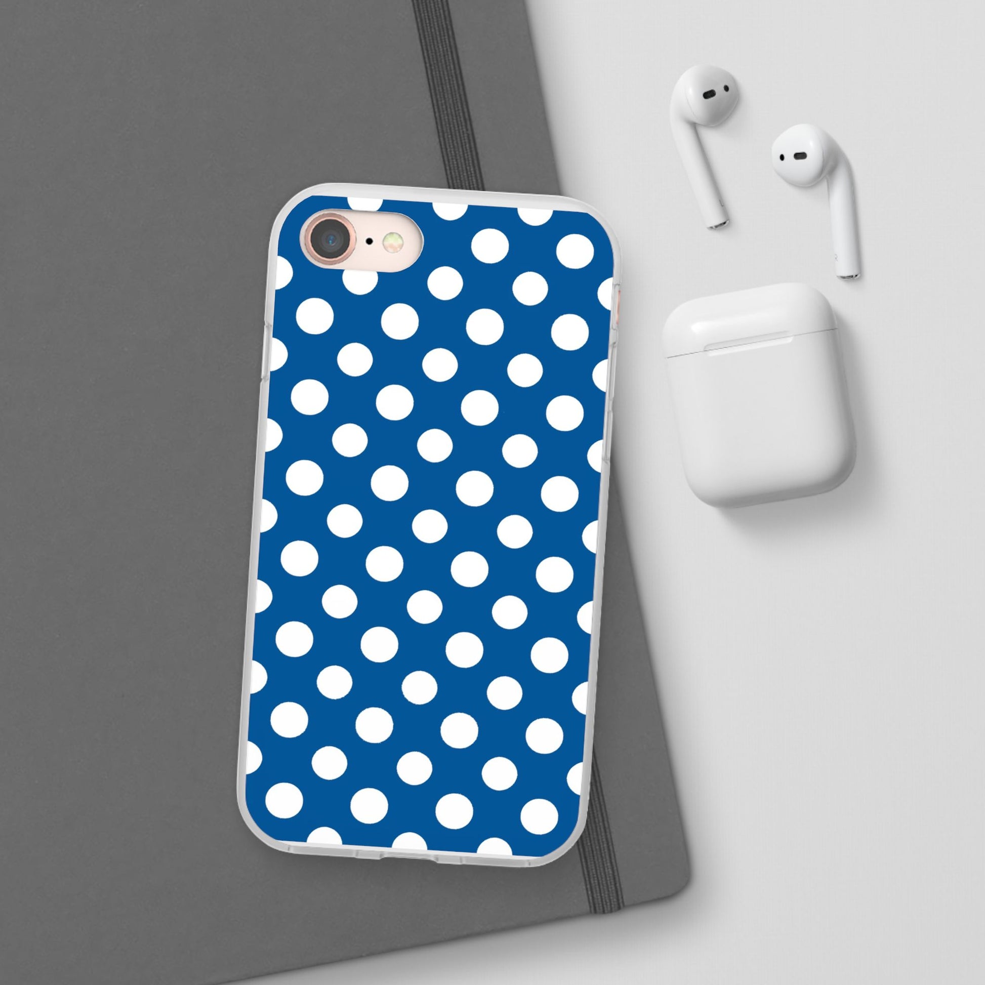 Blue and White Polka Dot iPhone Case, Artsulli - Art is Long, Life is Short, Phone Case, , , , , , , 