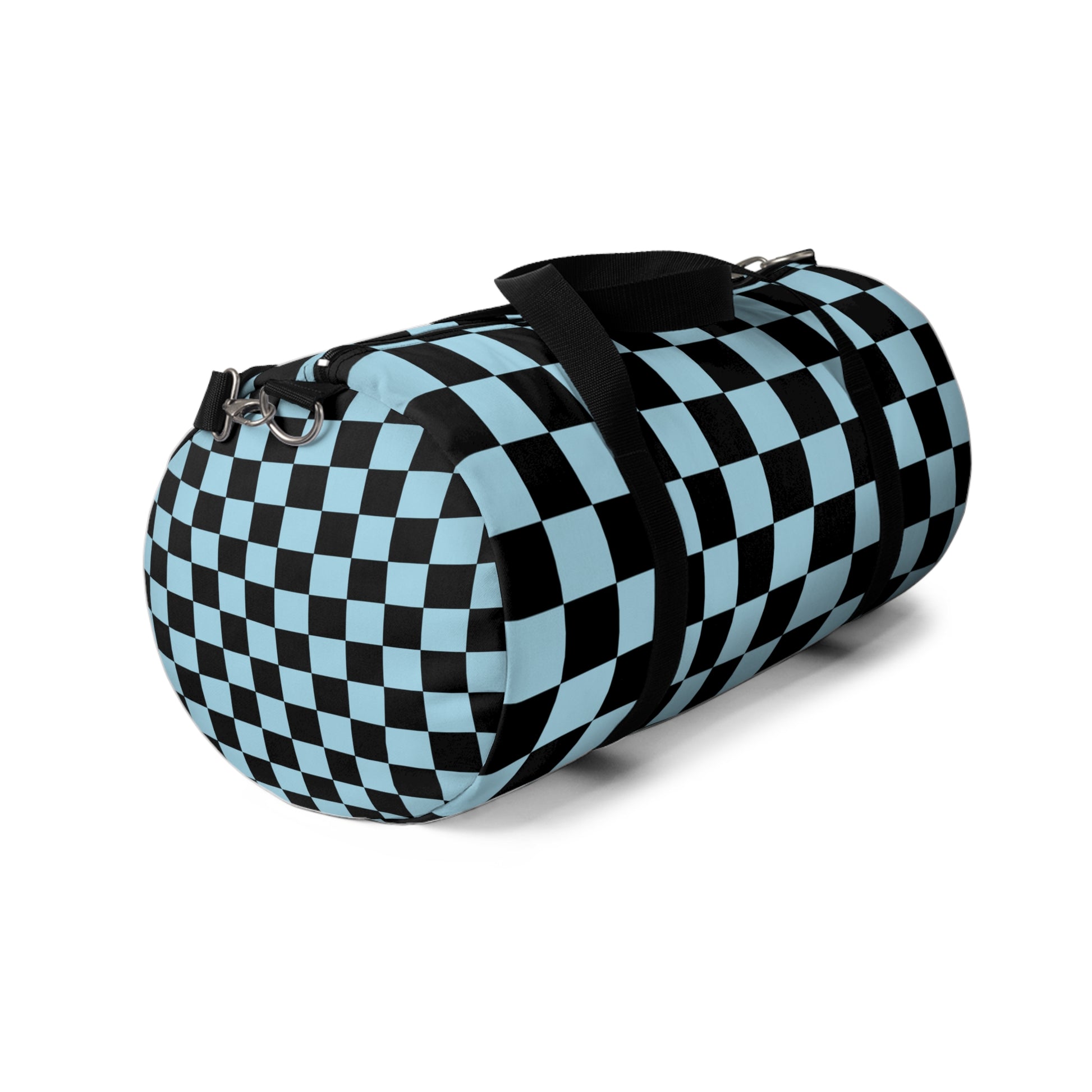 Checkerboard Black and Blue Duffel Bag, Artsulli - Art is Long, Life is Short, Bags, , , , , , , 